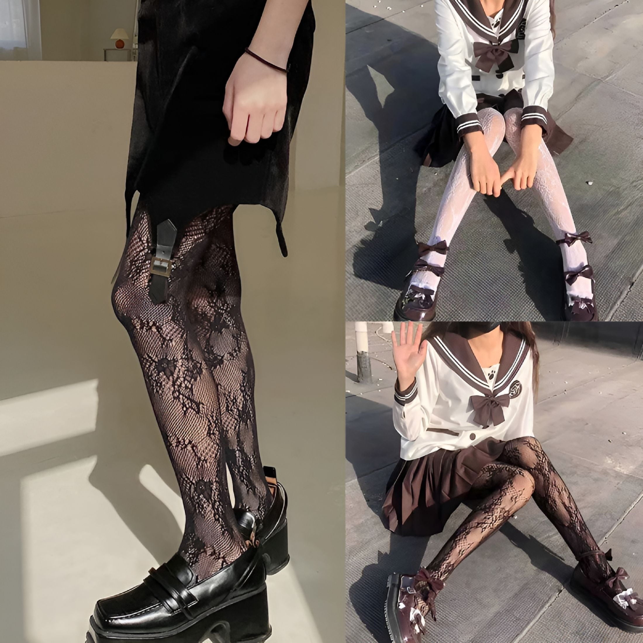 Panties Pantyhose Size Tights Stockings Sexy Pattern Ribbon Leggings Floral Print Women's - Image 4