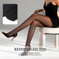 3 Pairs Sheer Tights for Women, 20D Nude Tights High Waist Pantyhose with Reinforced Toe