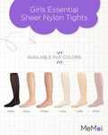 Girls Essential Sheer Nylon Tights - Girls - Female, 12-14, Ivory
