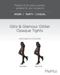 Women's Glitter Opaque Tights (Black/Silver S/M)