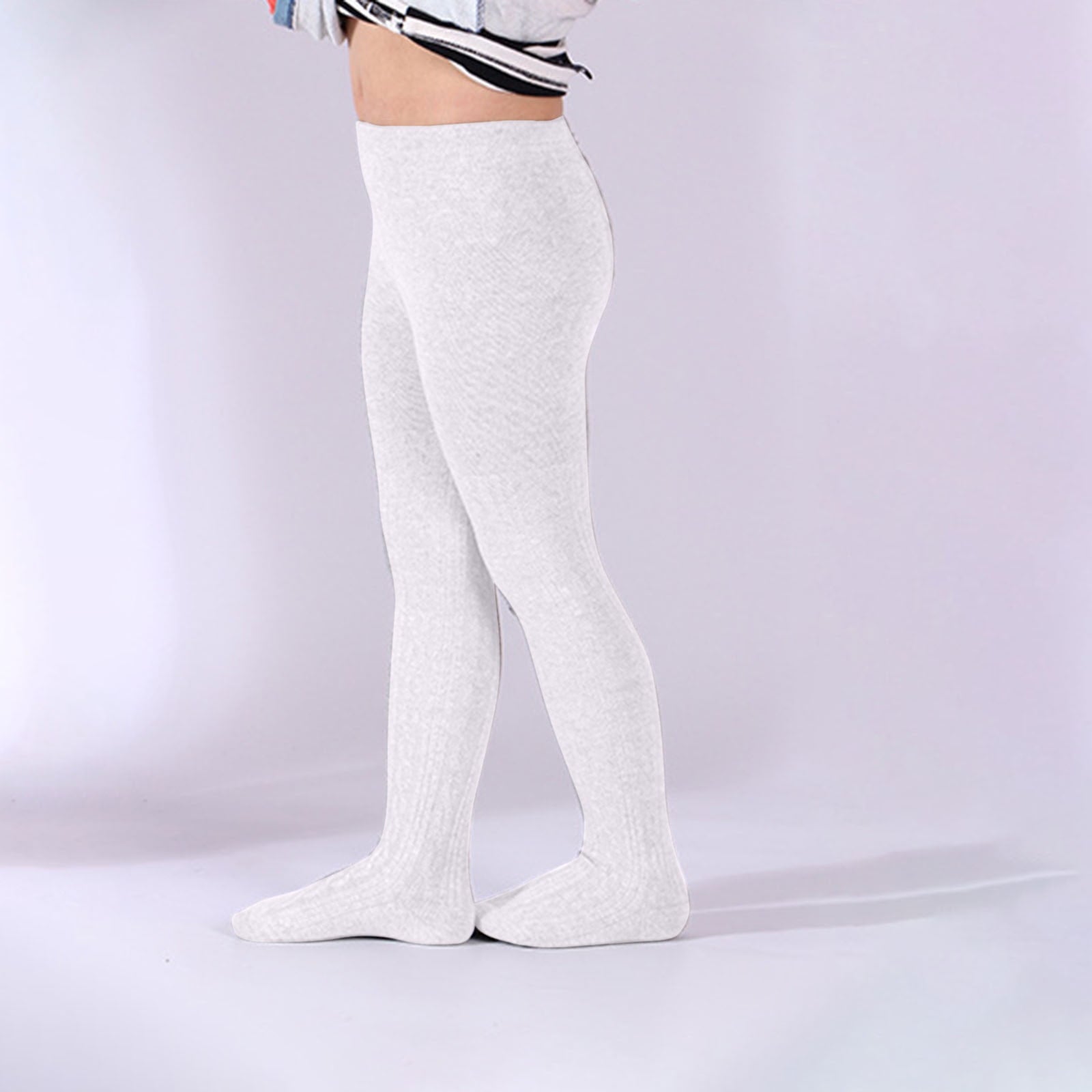 Children's Pantyhose Little Kids Youth Girls School Dress Cotton Tight For Spring Wear Medium Thick White Cotton Baby... - Image 5