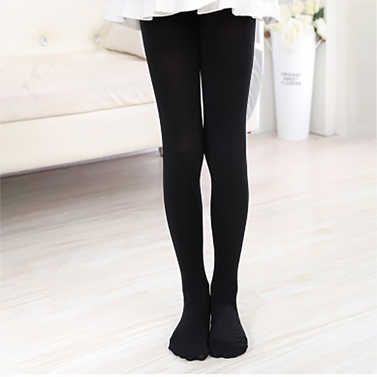Girl's Tights Ultra Soft Dance Tights Toddler Kids Solid Color Footed Leggings School Uniform Pantyhose - Image 2