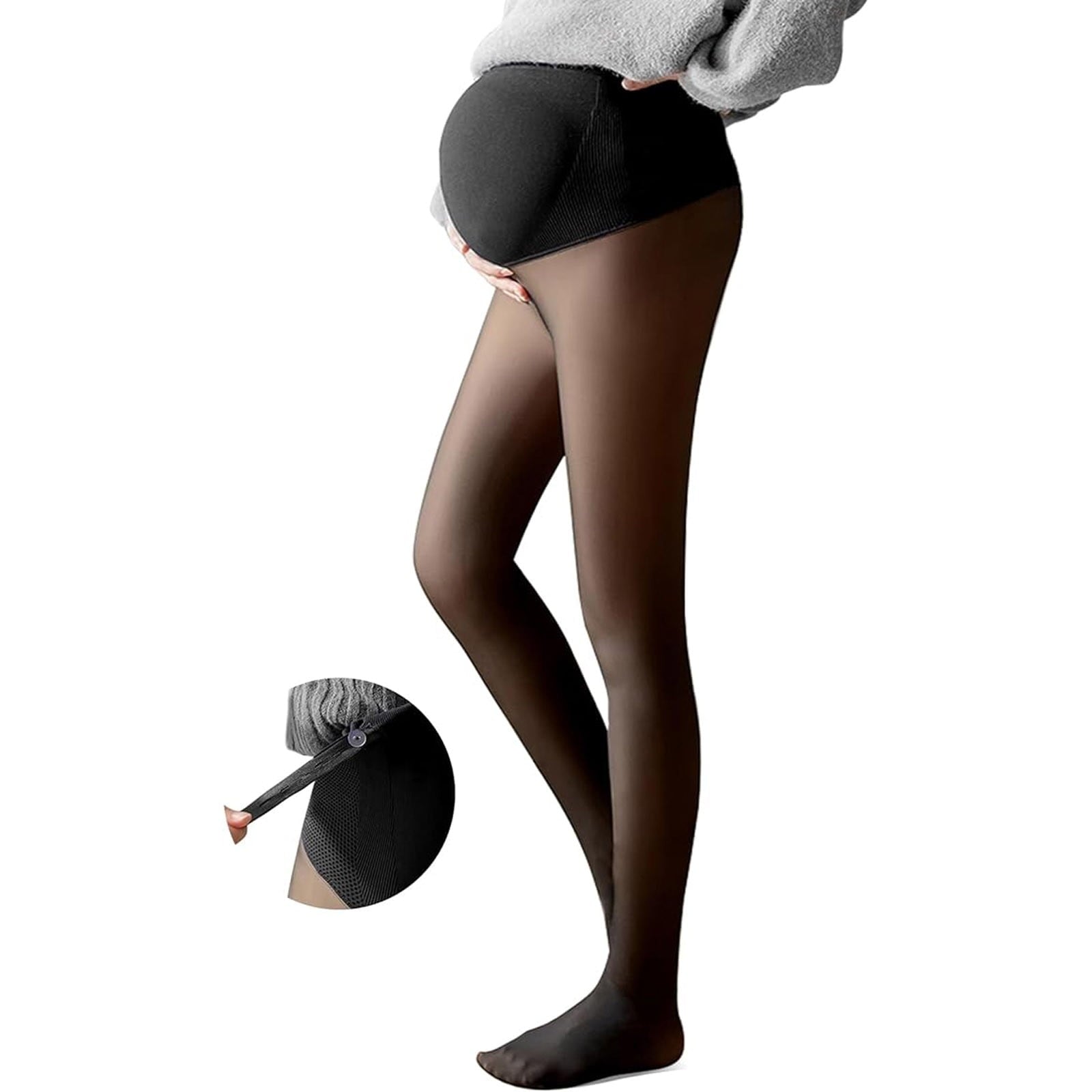 Women's Basic Casual Comfort High Elasticity Solid Thick Warm-Lined Winter Tights Pantyhose for Outfits with Dresses ... - Image 3