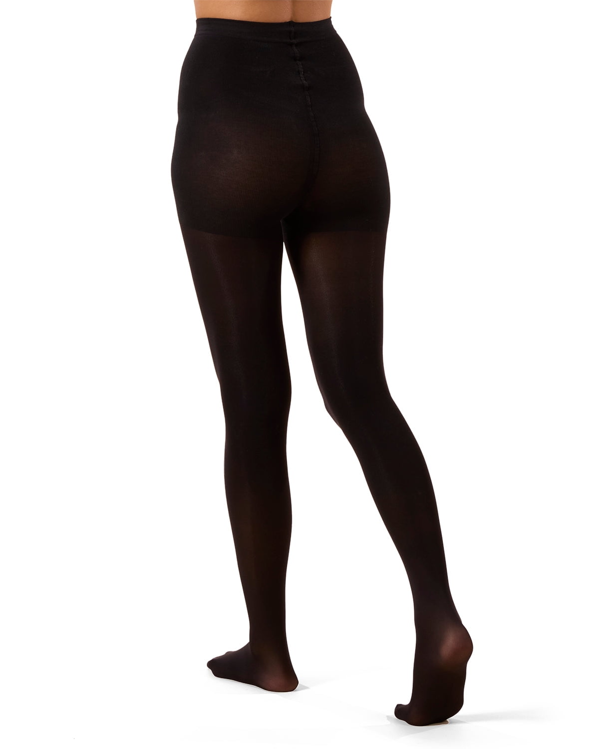 Women's Cotton On Top Perfectly Opaque 60 Denier Tights - Womens - Female (L-XL, Black) - Image 3