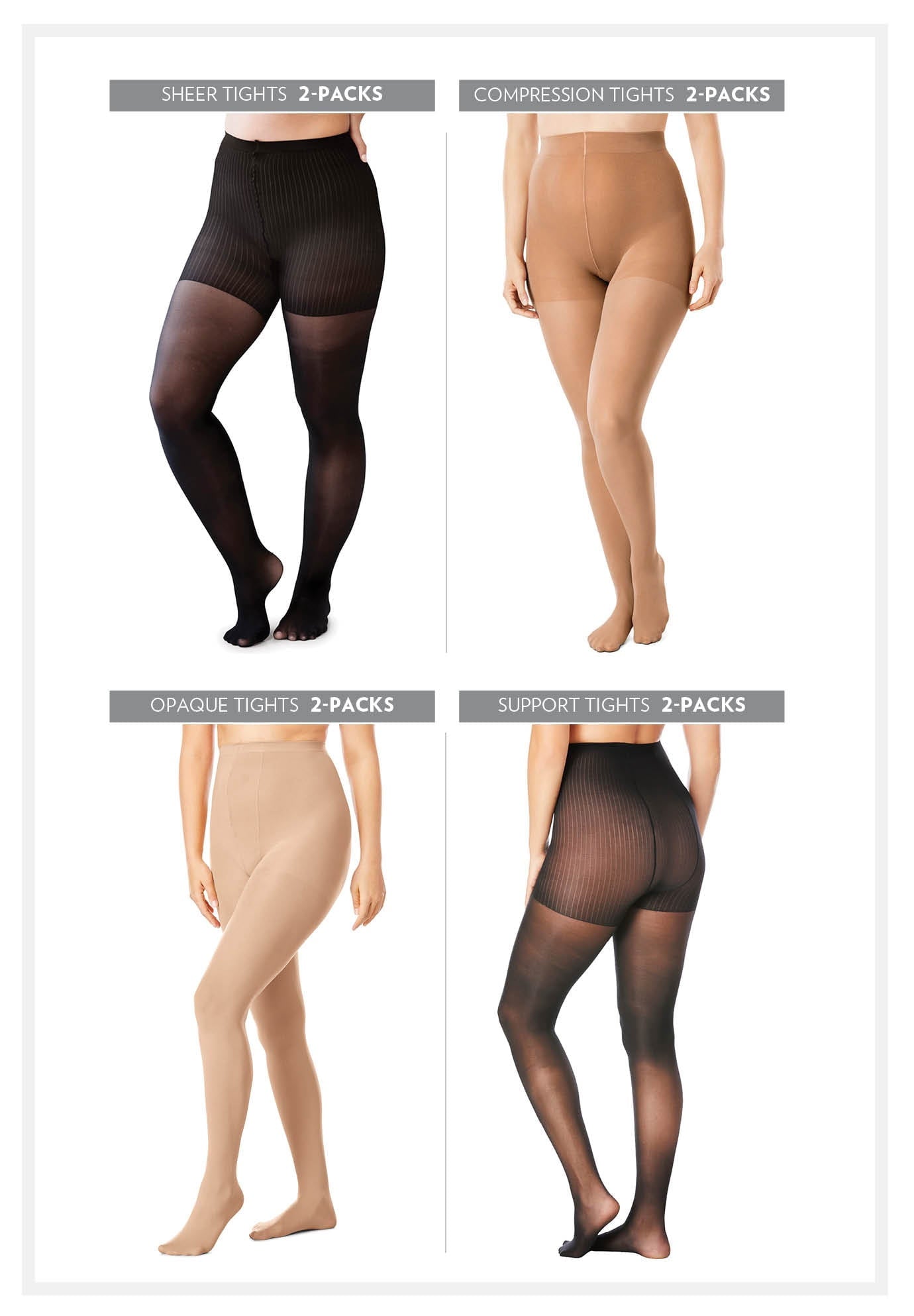 Women's Plus Size 2-Pack Control Top Tights - Image 3
