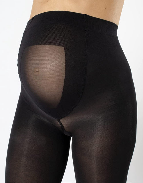 - Opaque Maternity Pantyhose - Pregnancy Tights for Women - 100 DEN Italian Hosiery (L, Black) - Image 2