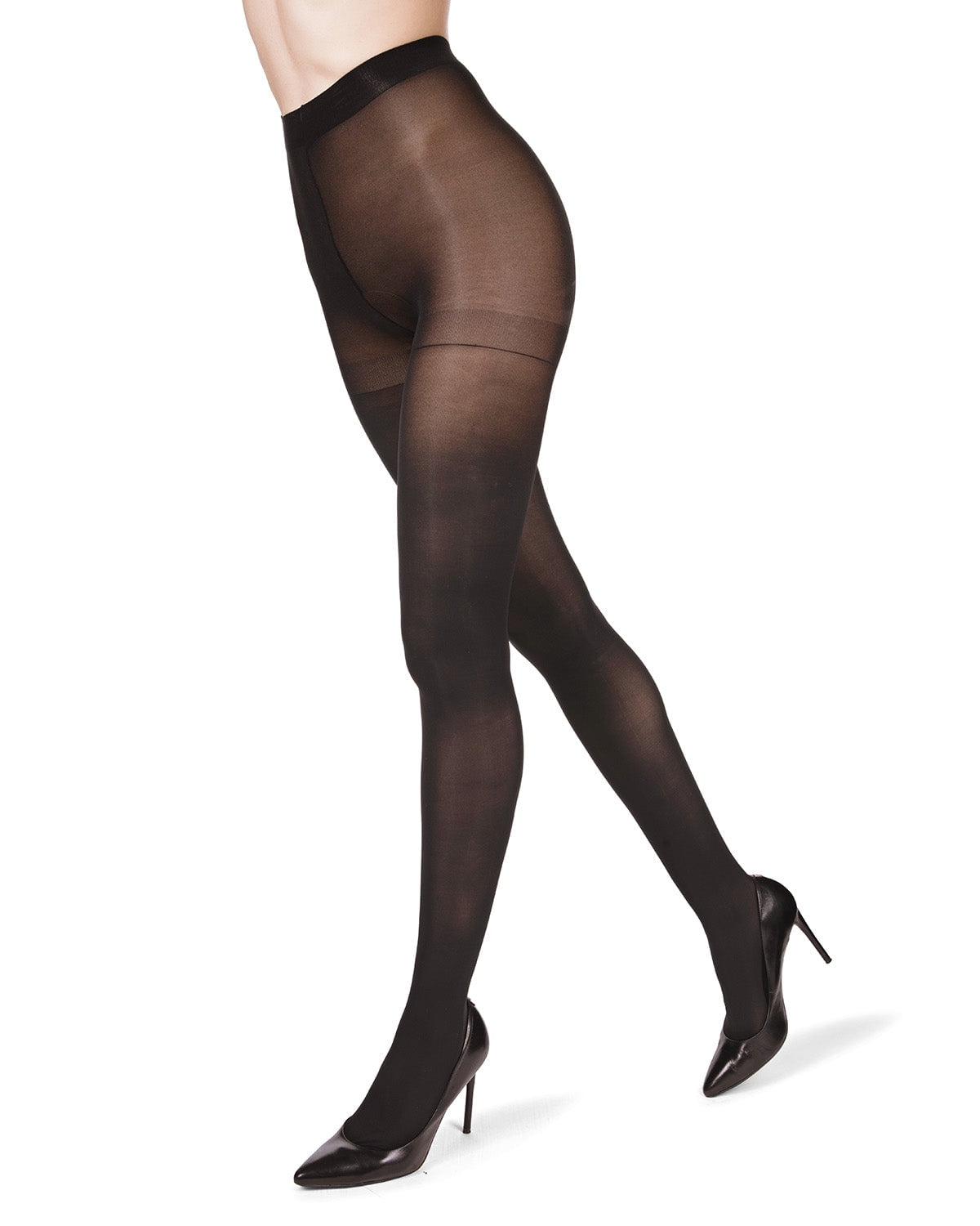 Control Top Solid Microfiber Tights 2 Pack - Womens - Female (Small/Medium, Navy/Navy) - Image 5