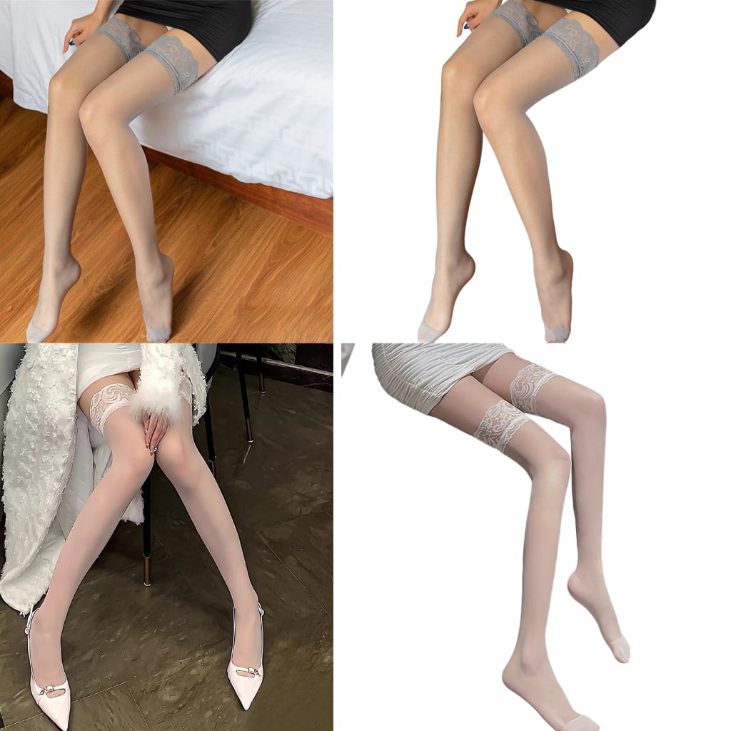 Over The Knee Socks Thigh High Stockings Lace Top Pantyhose Tights Silk Sheer Stockings for Women Girls Gifts