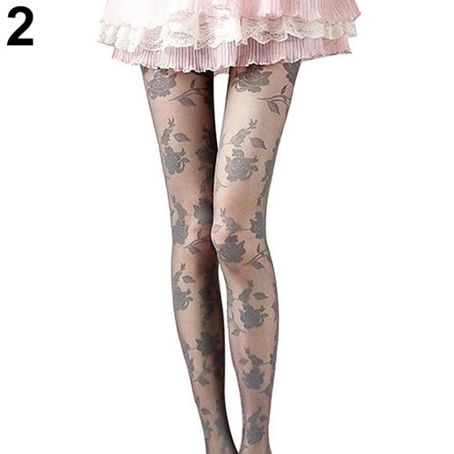 1 Pair Lace Patterned Tights Floral Stockings Pattern Leggings Tights Net Pantyhose for Women and Girls Supplies - Image 2