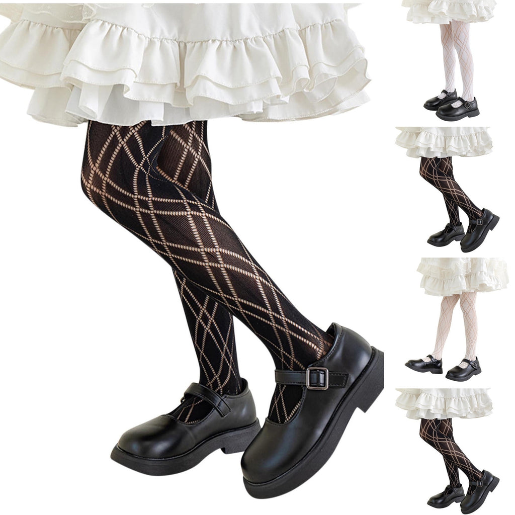 Girls Lace Tights Kids Sheer Fishnet Stockings Toddler Stockings Spring Heart Pattern Hollow Summer Pantyhose 9-13 Years - Image 3
