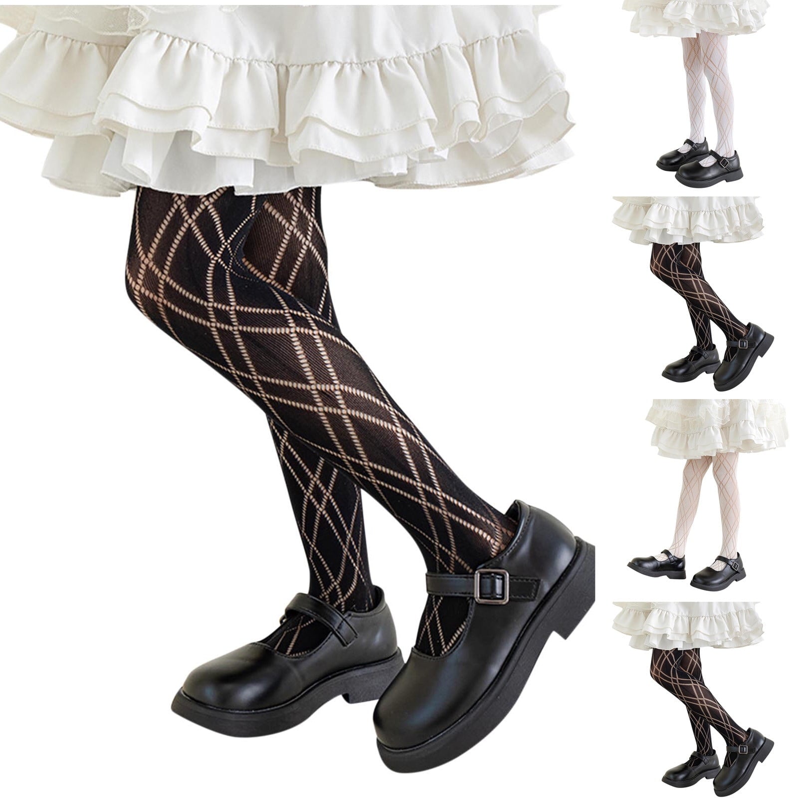 Girls Lace Tights Kids Sheer Fishnet Stockings Toddler Stockings Spring Heart Pattern Hollow Summer Pantyhose 9-13 Years - Image 3