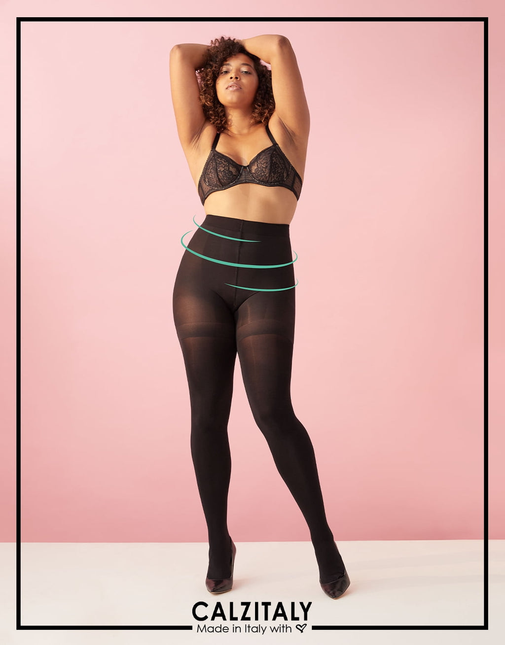 HIGH WAIST PANTYHOSE | OPAQUE SHAPING TIGHTS | WINTER PANTYHOSE | 80 DEN | BLACK | S, M, L, XL | ITALIAN HOSIERY | (L, Black) - Image 6