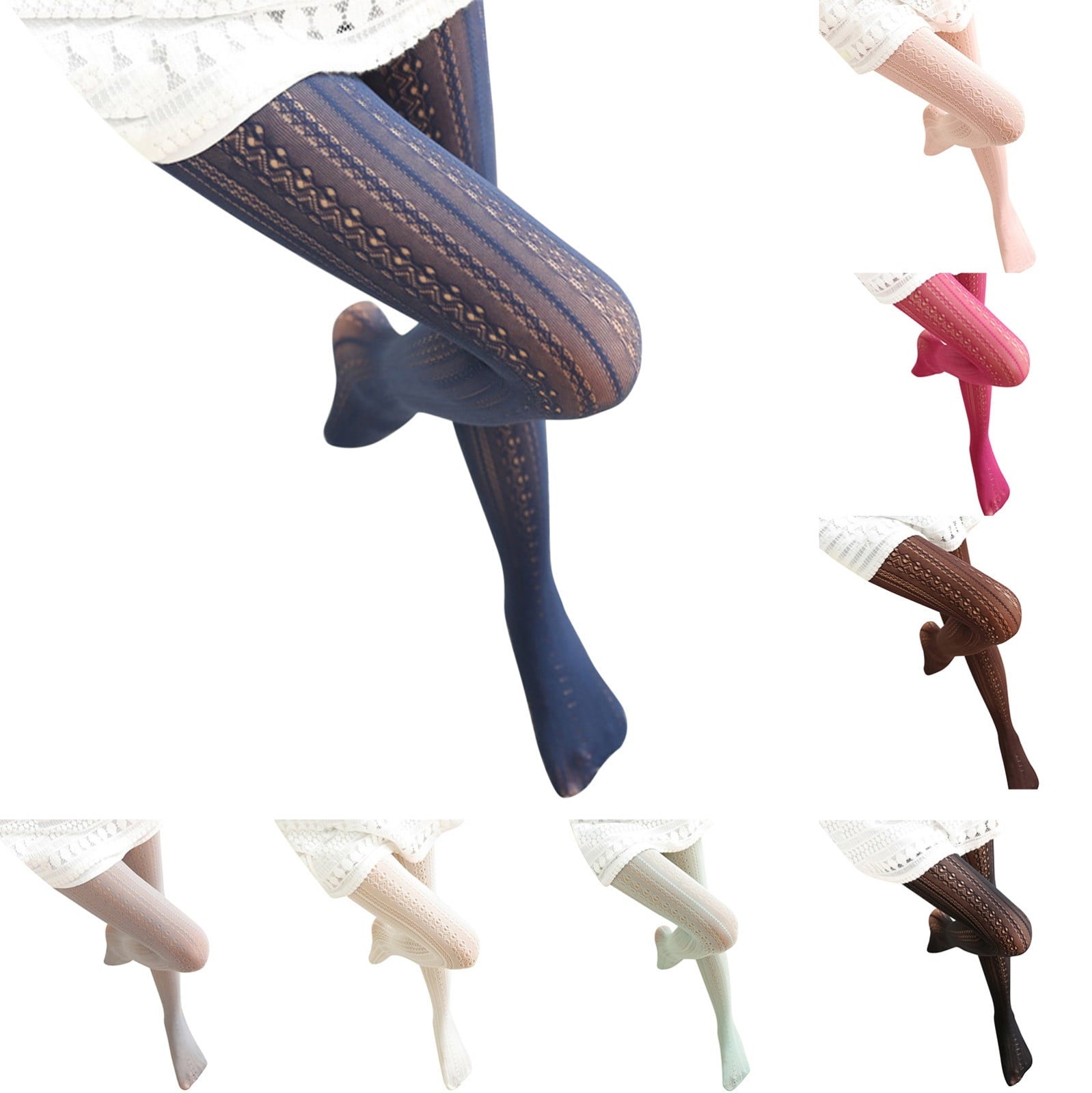Womens Pantyhose Mesh Carved Lace Hollow Tights Valentine'S Day Daily Wear Retro Slim Stylish Leggings For Lady - Image 3