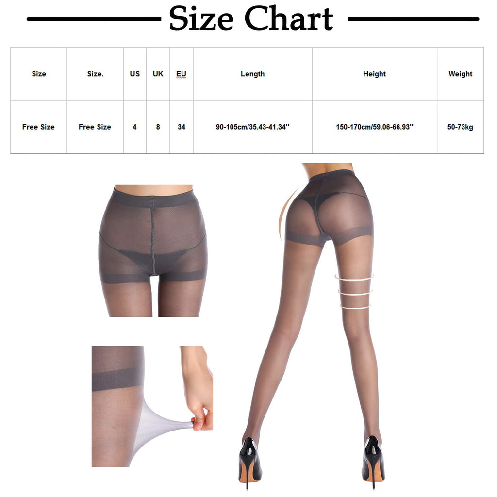 4 Tights for Women, Ultra-Thin Mesh Pantyhose Control Top High Waist Footed Stockings - Image 2