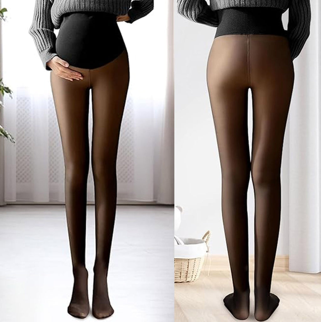 Women's Basic Casual Comfort High Elasticity Solid Thick Warm-Lined Winter Tights Pantyhose for Outfits with Dresses ...
