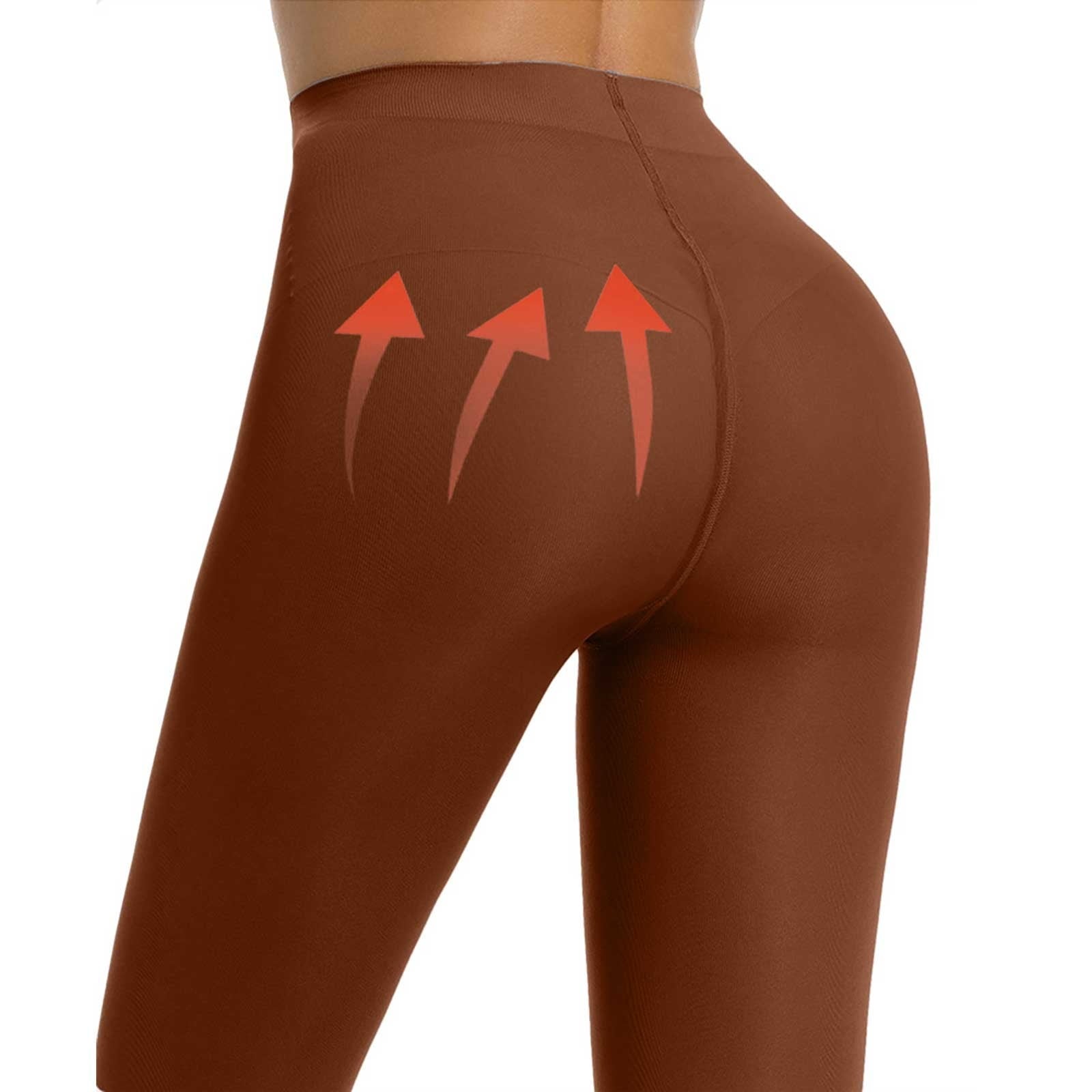 Tights for Women! Semi Opaque Girls Leggings Solid Color Footed Pantyhose Tights Black Tights for Women Brown XL - Image 4