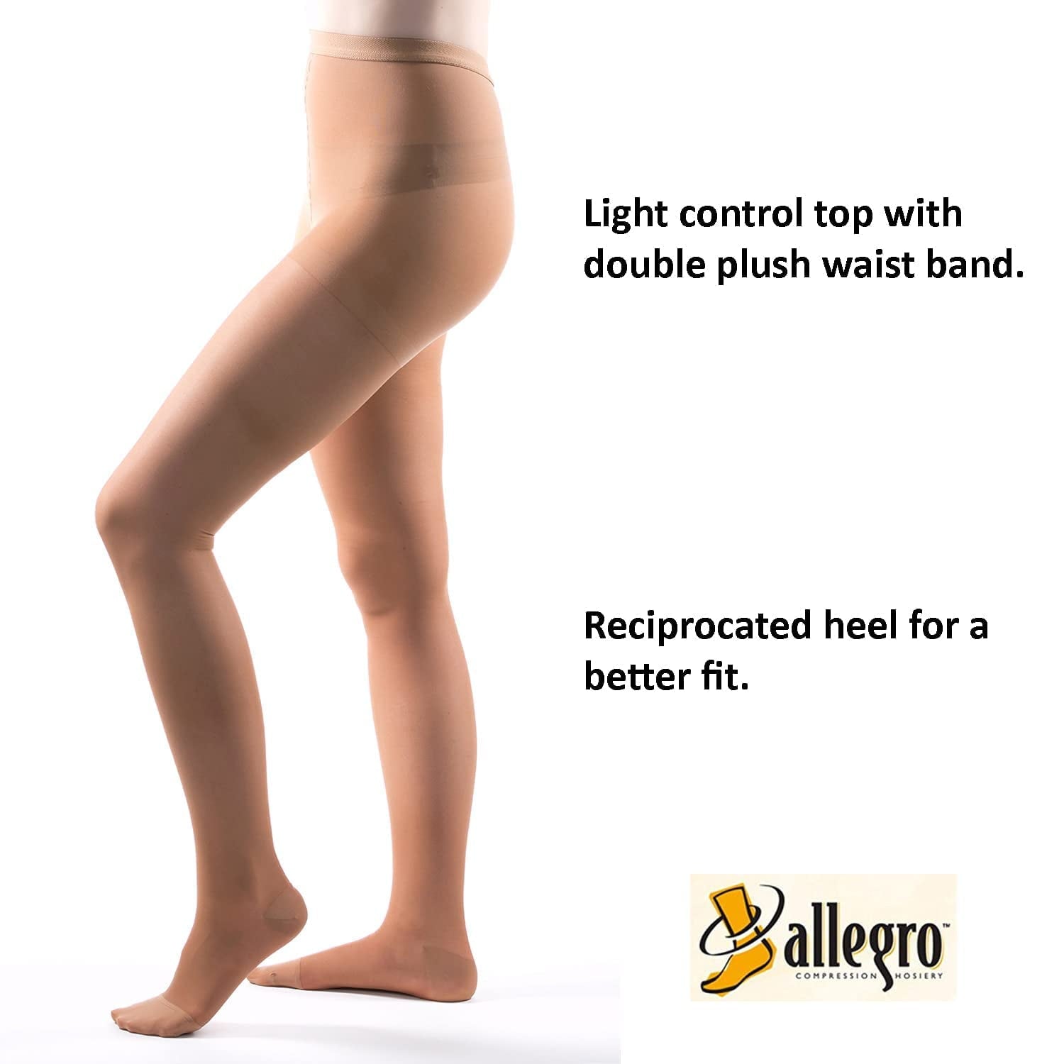 Essential Sheer Support Pantyhose 15-20 mmHg Compression Stockings - Image 2