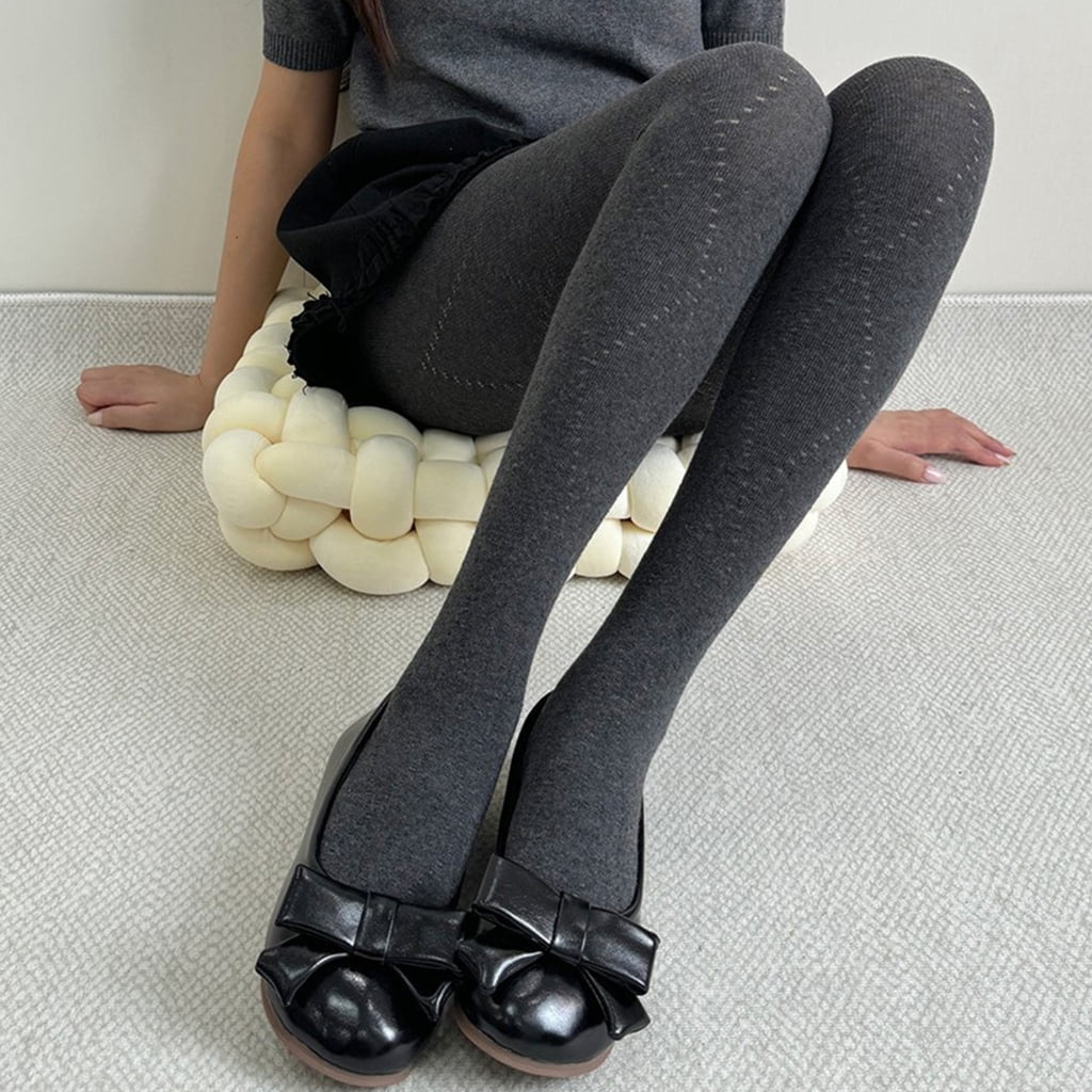 Elegant Plaids Pattern Cotton Tights Opaque Stretch Pantyhose Hosiery for Women - Image 5
