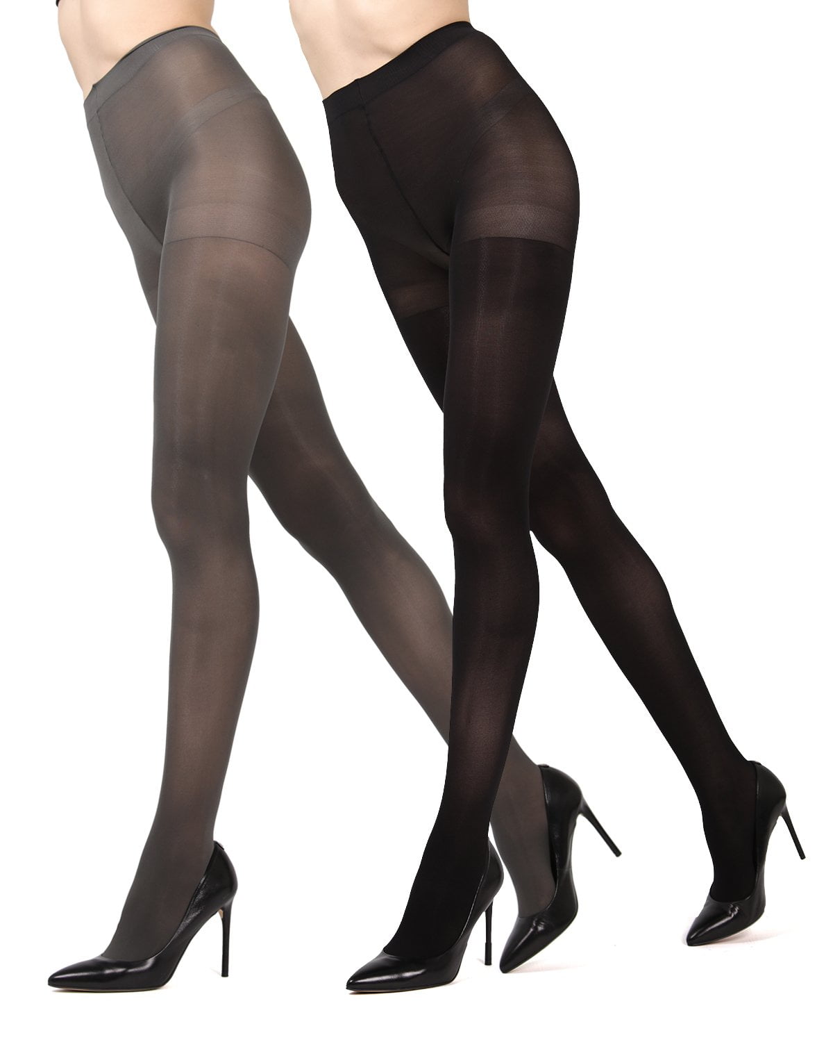 Control Top Solid Microfiber Tights 2 Pack - Womens - Female (Small/Medium, Navy/Navy) - Image 2