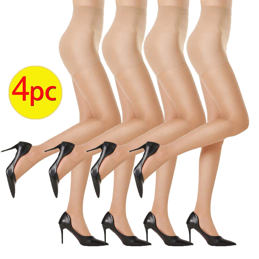 4 Tights for Women, Ultra-Thin Mesh Pantyhose Control Top High Waist Footed Stockings - Image 5