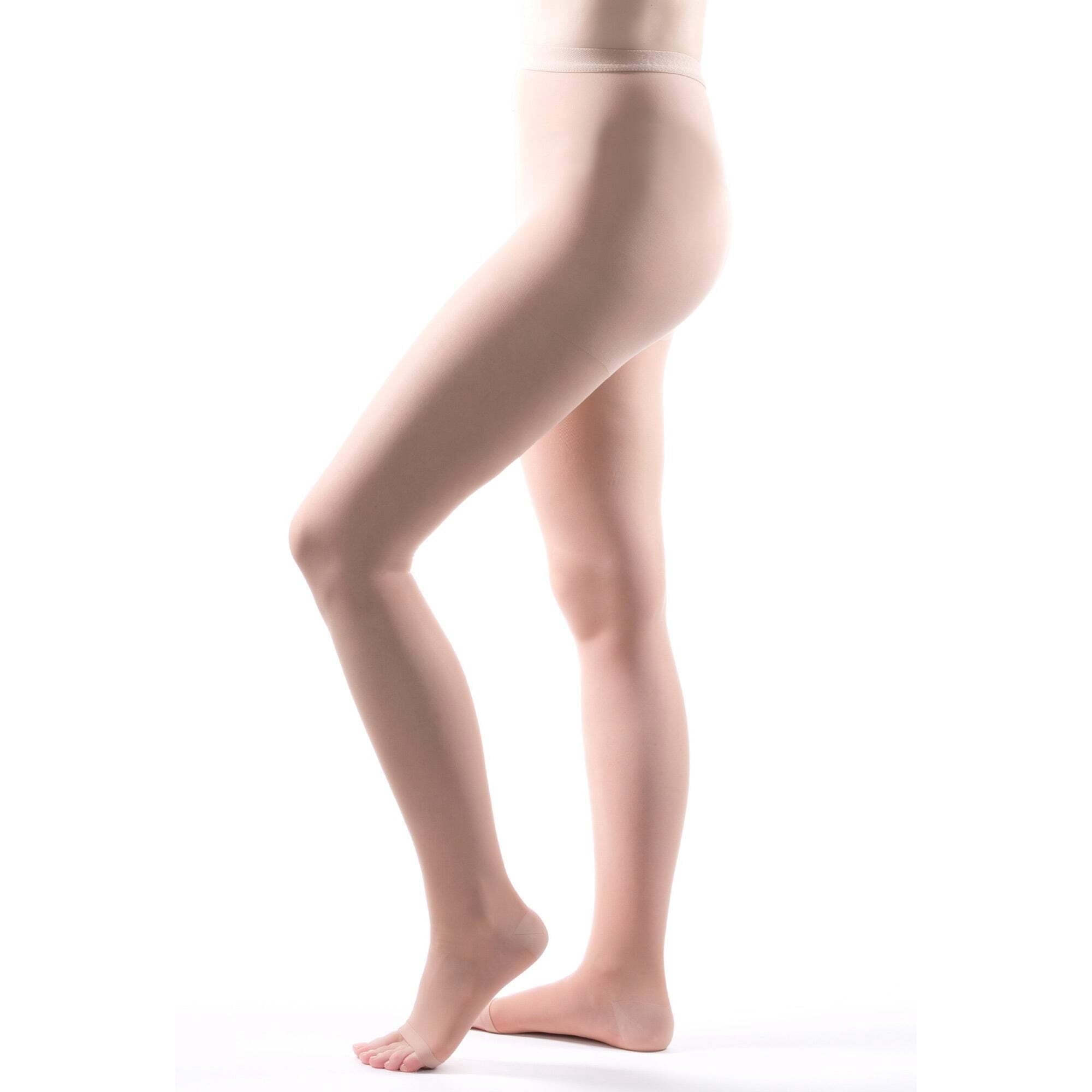 Allegro 20-30 mmHg Essential 32 Sheer Open Toe Pantyhose (Nude) Medium - Image 5