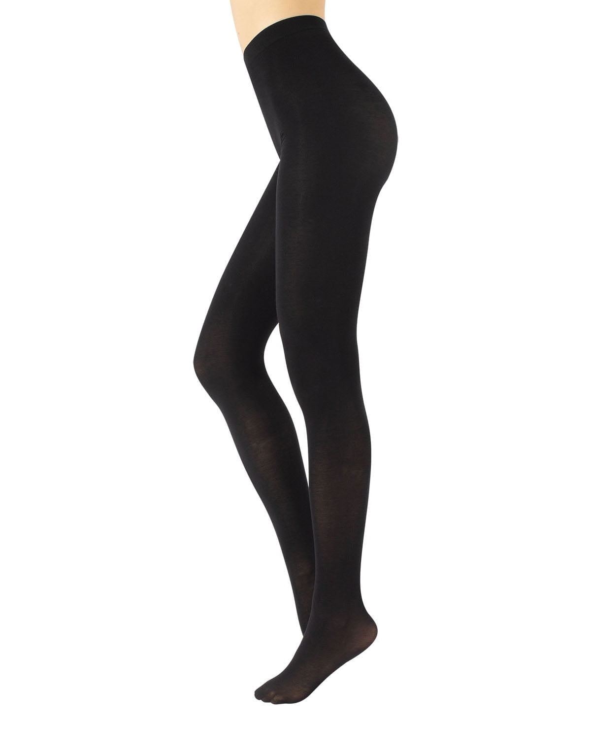 Cotton Tights for Women | Soft & Warm Winter Pantyhose for Women | 100 Den Black Tights Women | S M L XL | Made in Italy | (S/M, Black) - Image 4