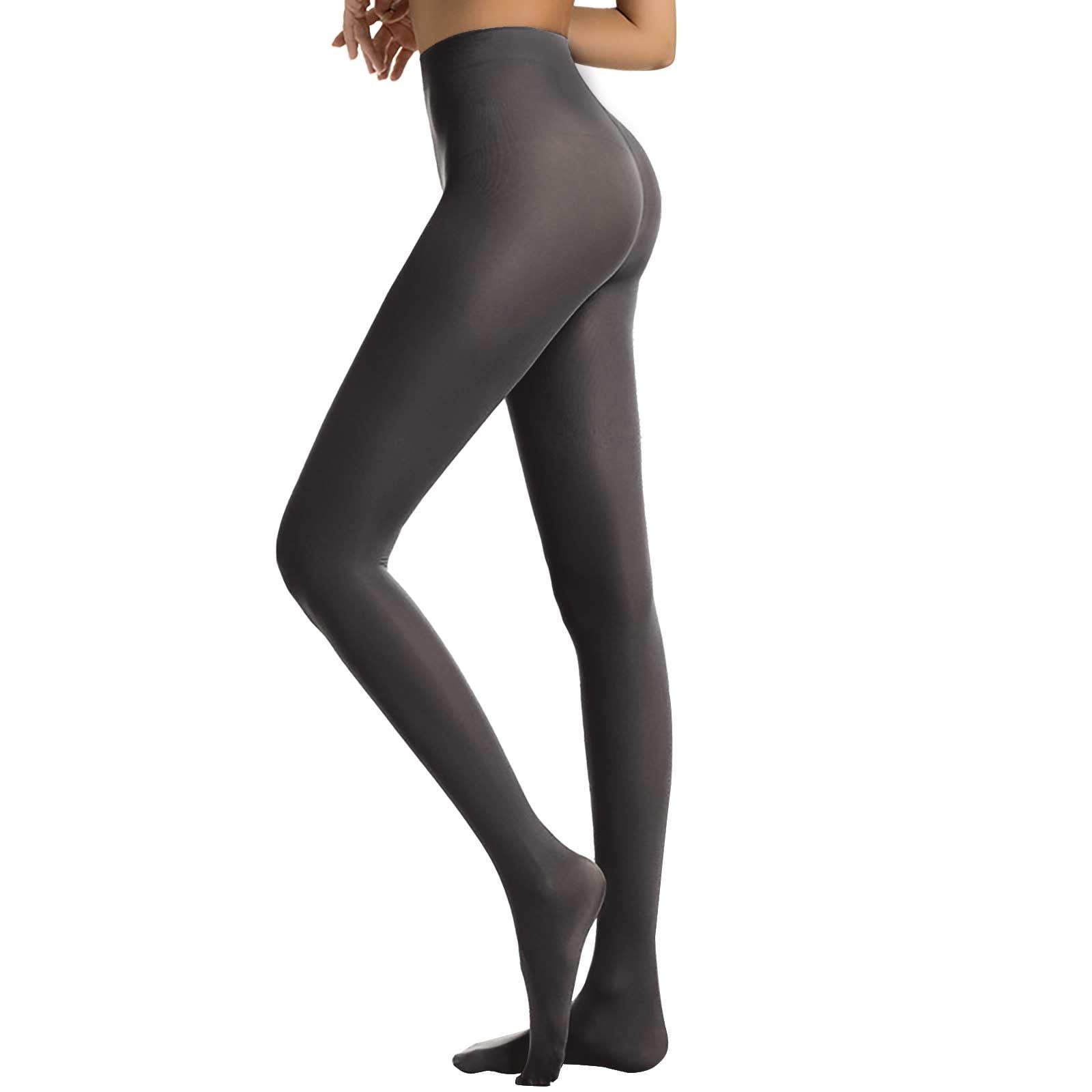 Clearance! Women Tights Fleece Lined Tights Women Semi Opaque Girls Leggings Solid Color Footed Pantyhose Tights Xl Gray - Image 5