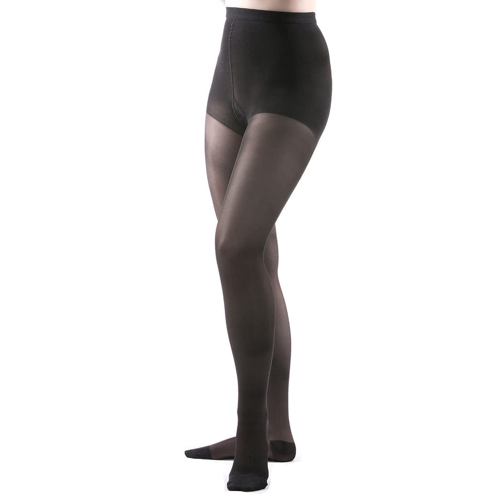 15-20 mmHg Essential 15 Sheer Support Closed Toe Pantyhose (Black) Medium - Image 5