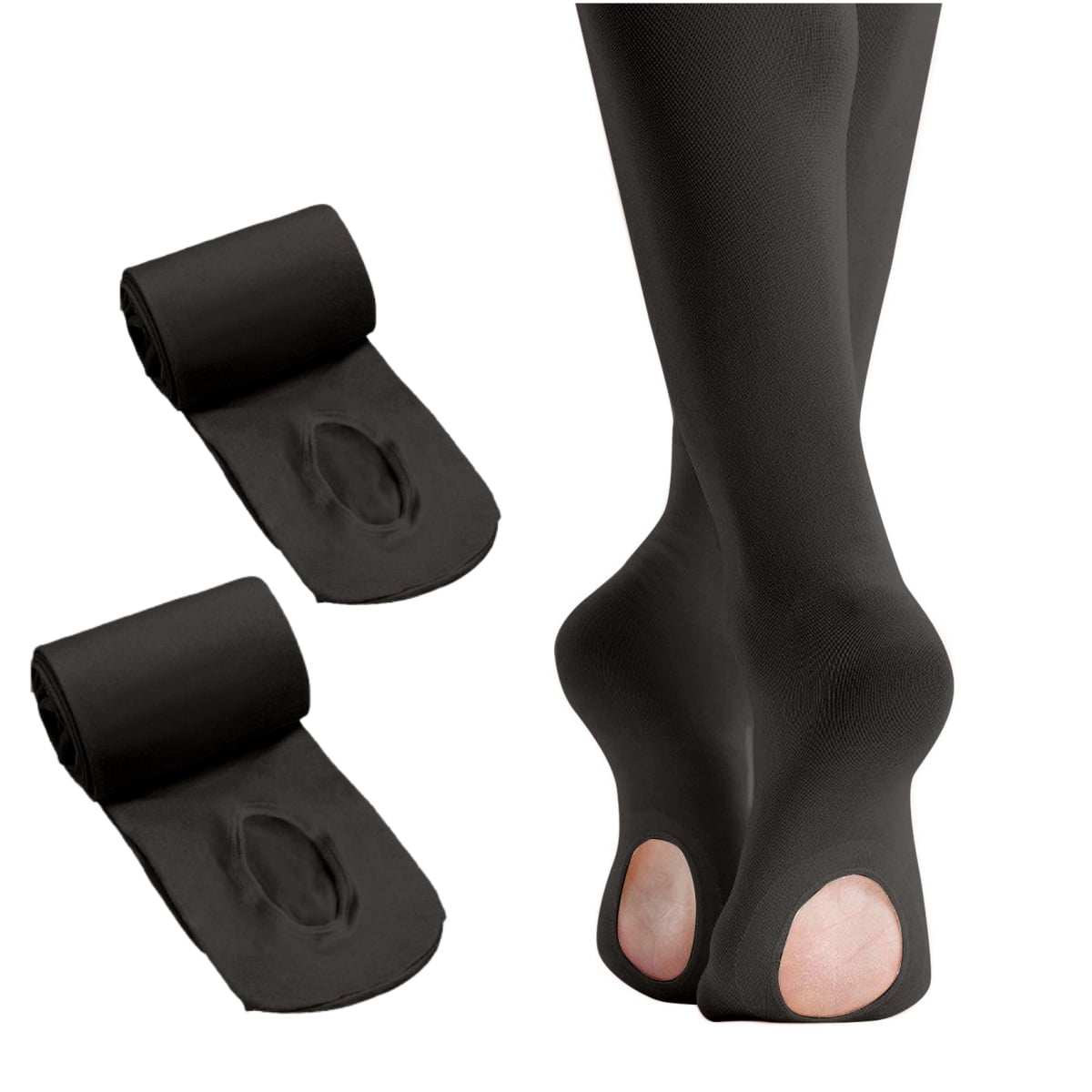 Ballet Tights for Girls - Ultra Soft Dance Tights Convertible Tight Black 8-12 Y - Image 5