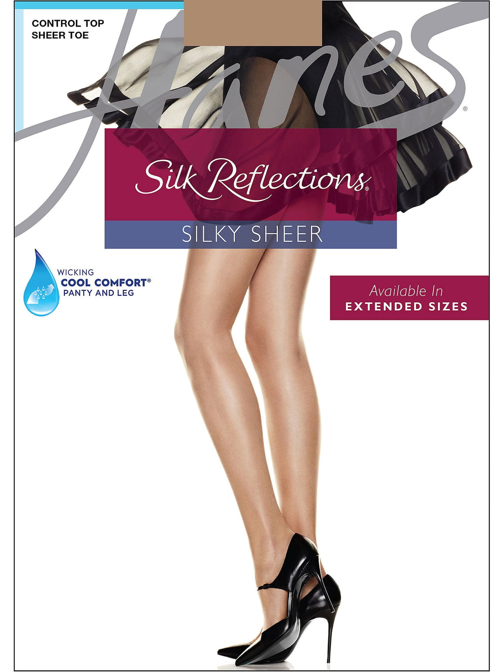 Pantyhose Silk Reflections Sheer Toe Control Top Cool Comfort style 717 - Image 5