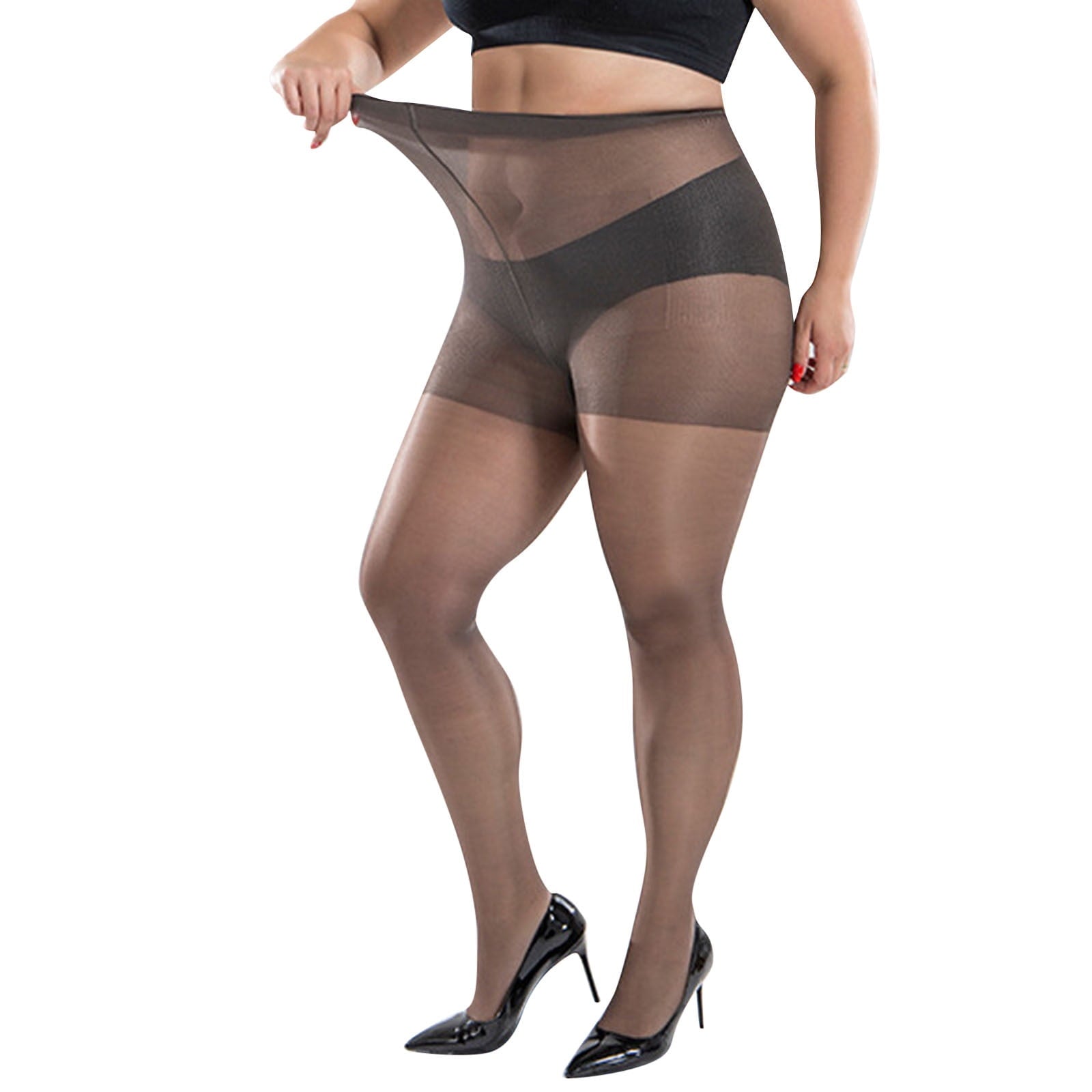 Stockings For Women Pantyhose Women Control Top Pantyhose With Run Light Support Legs Sheer Tights Extra Fat Stocking... - Image 4