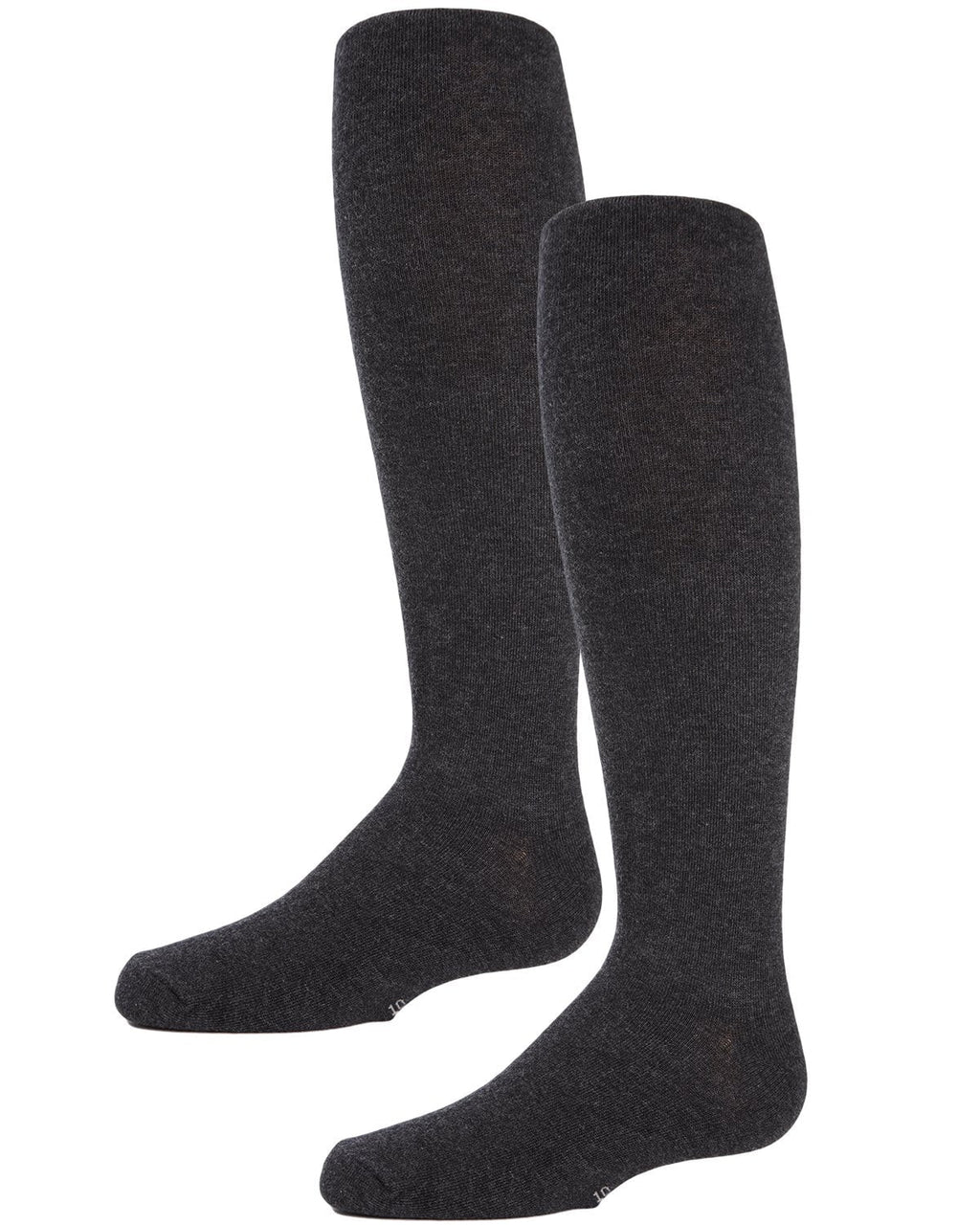 2 Pair Pack Essentials Cotton Tights - Girls - Female, 4, Charcoal - Image 4