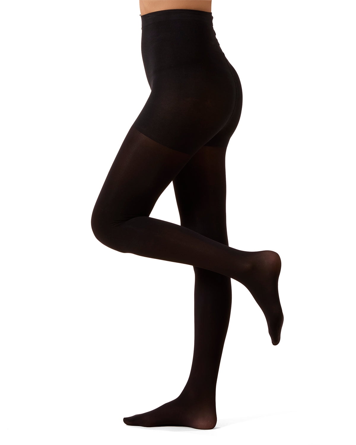 Women's Cotton On Top Perfectly Opaque 60 Denier Tights - Womens - Female (L-XL, Black) - Image 4