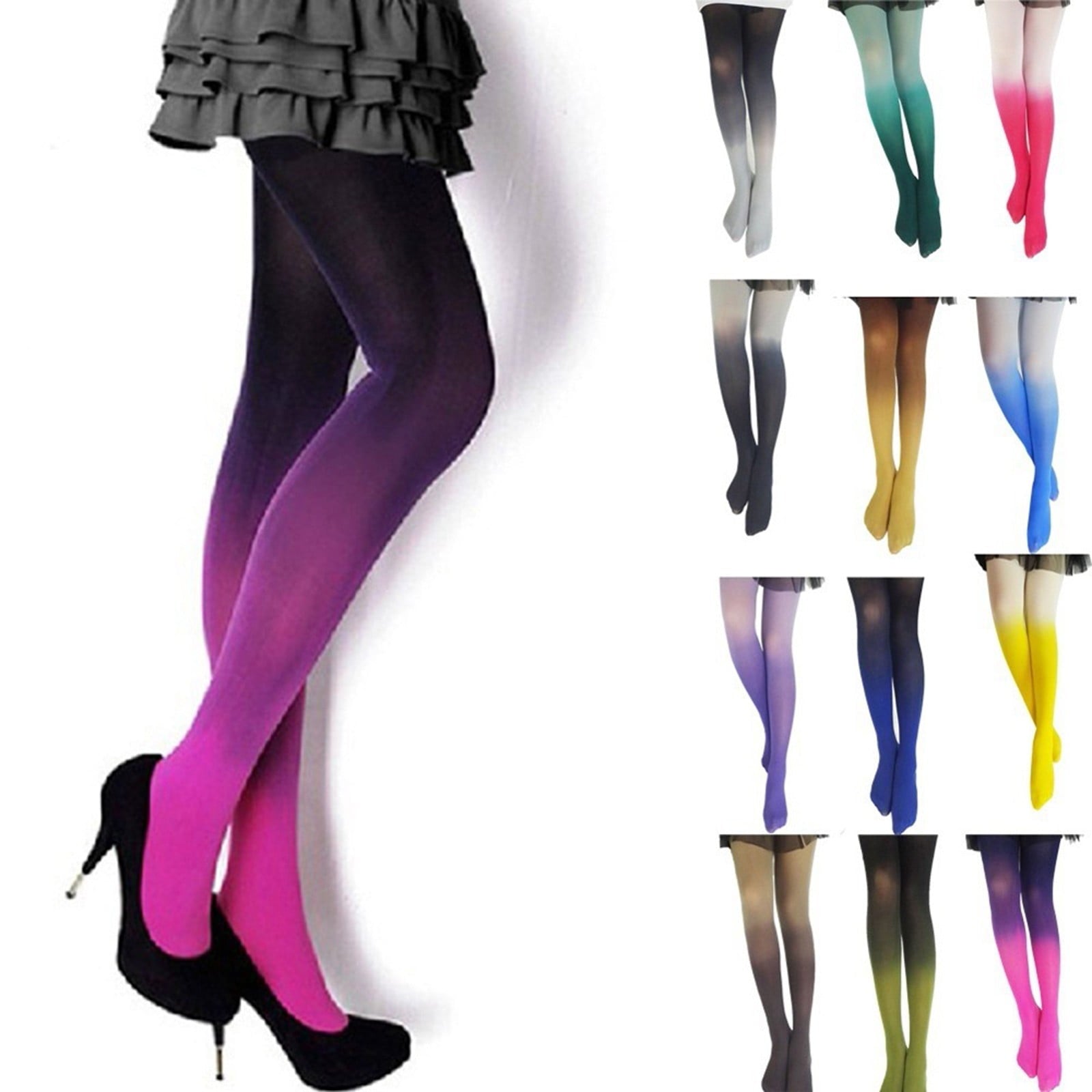 Black Tights Women Gradient Thigh High Thermal Pantyhose High Waisted Ladies Tight - Image 4