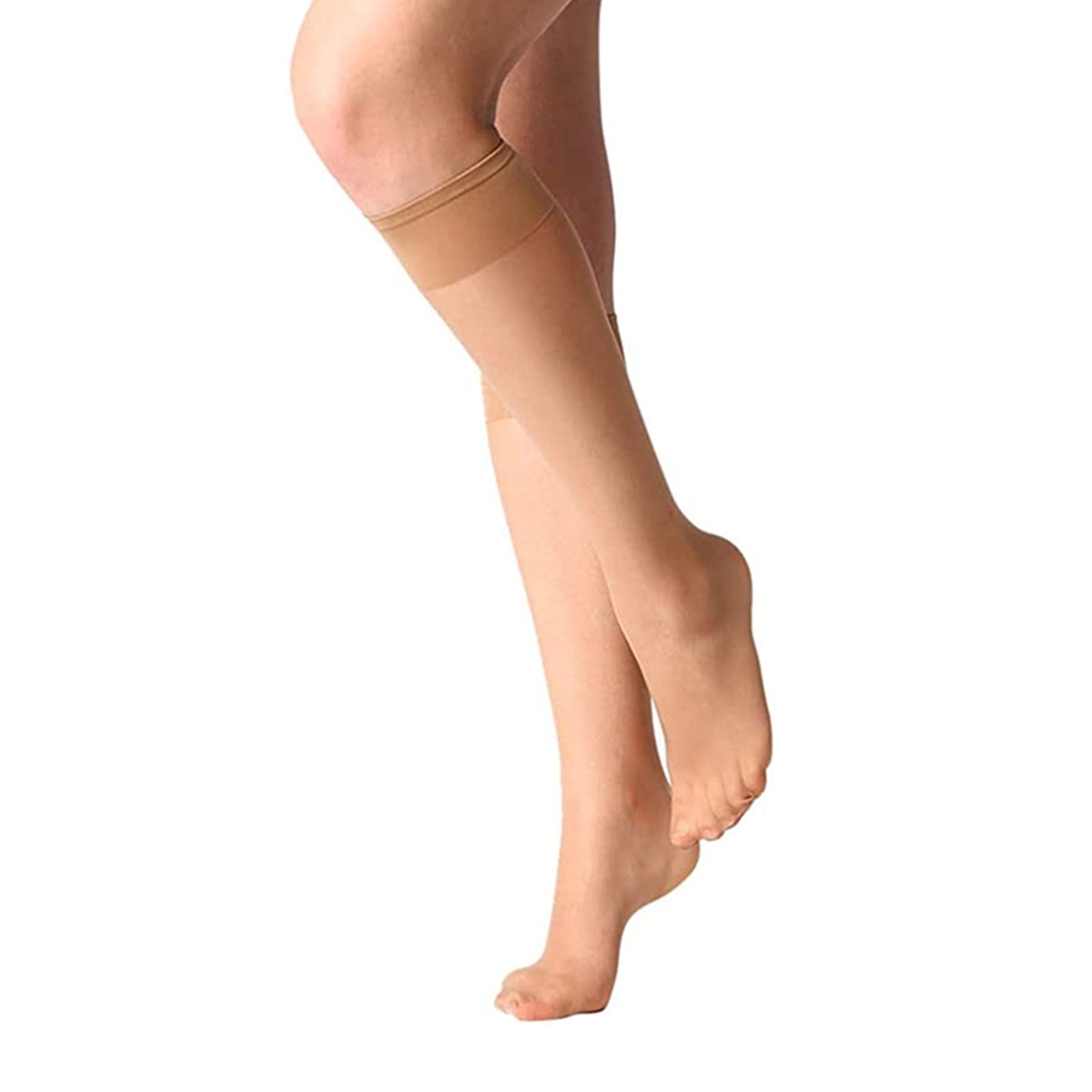 Women's 20D Sheer Knee High Pantyhose - Reinforced Toes, Nylon/Spandex, One Size, 35-43 Shoe, All Seasons