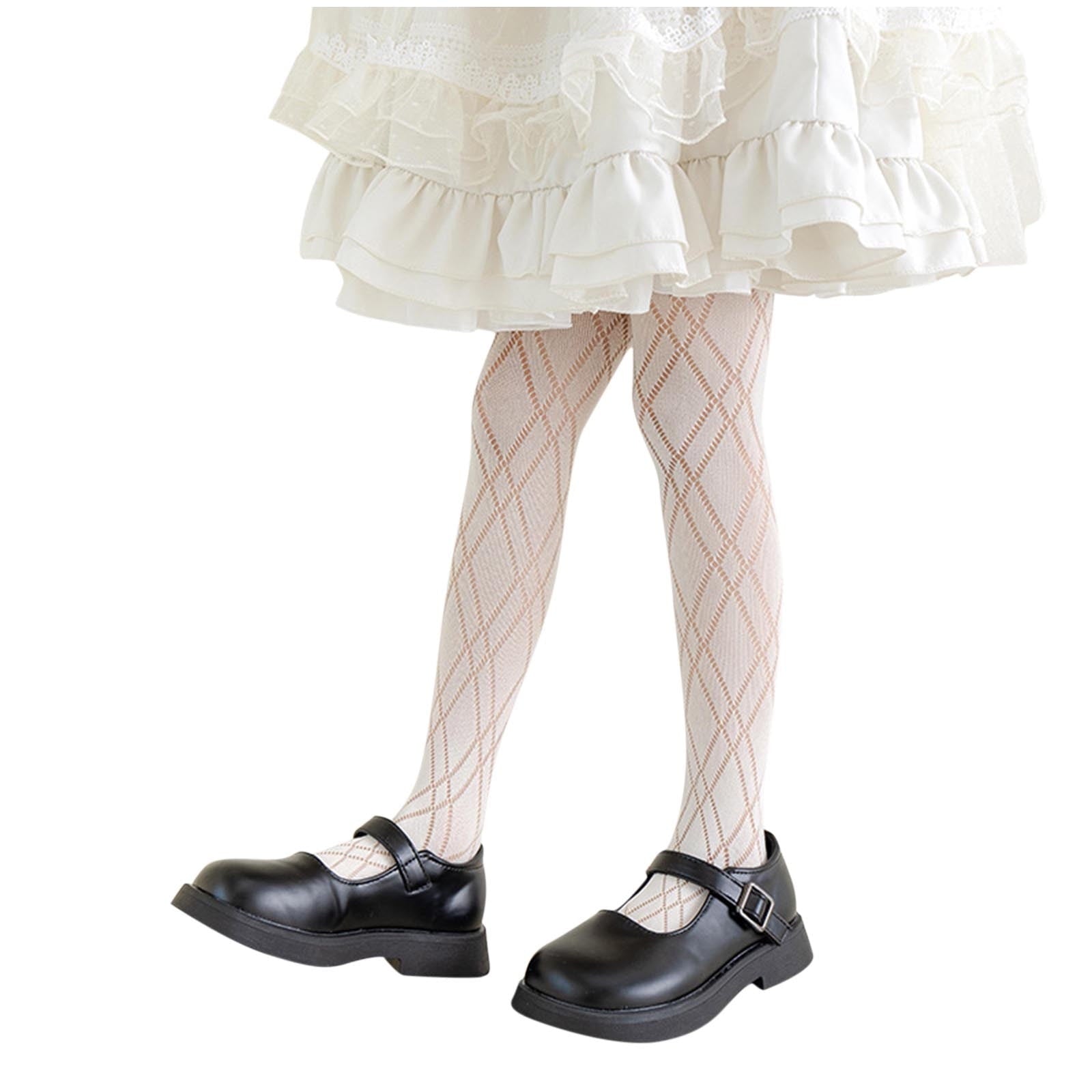 Girls Lace Tights Kids Sheer Fishnet Stockings Toddler Stockings Spring Heart Pattern Hollow Summer Pantyhose 9-13 Years - Image 5