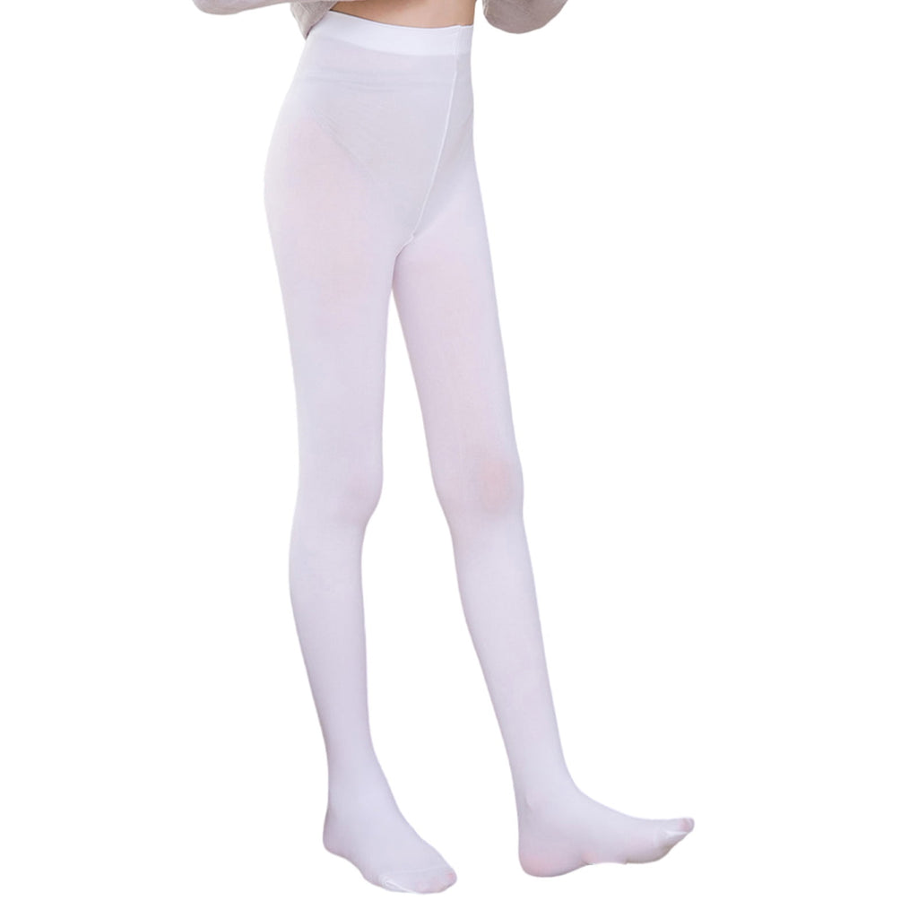 Childrens Soft Velvety Tights White Hosiery Snagging Resistant Design Elastic Waistband Stylish Dance Costume Essential - Image 2