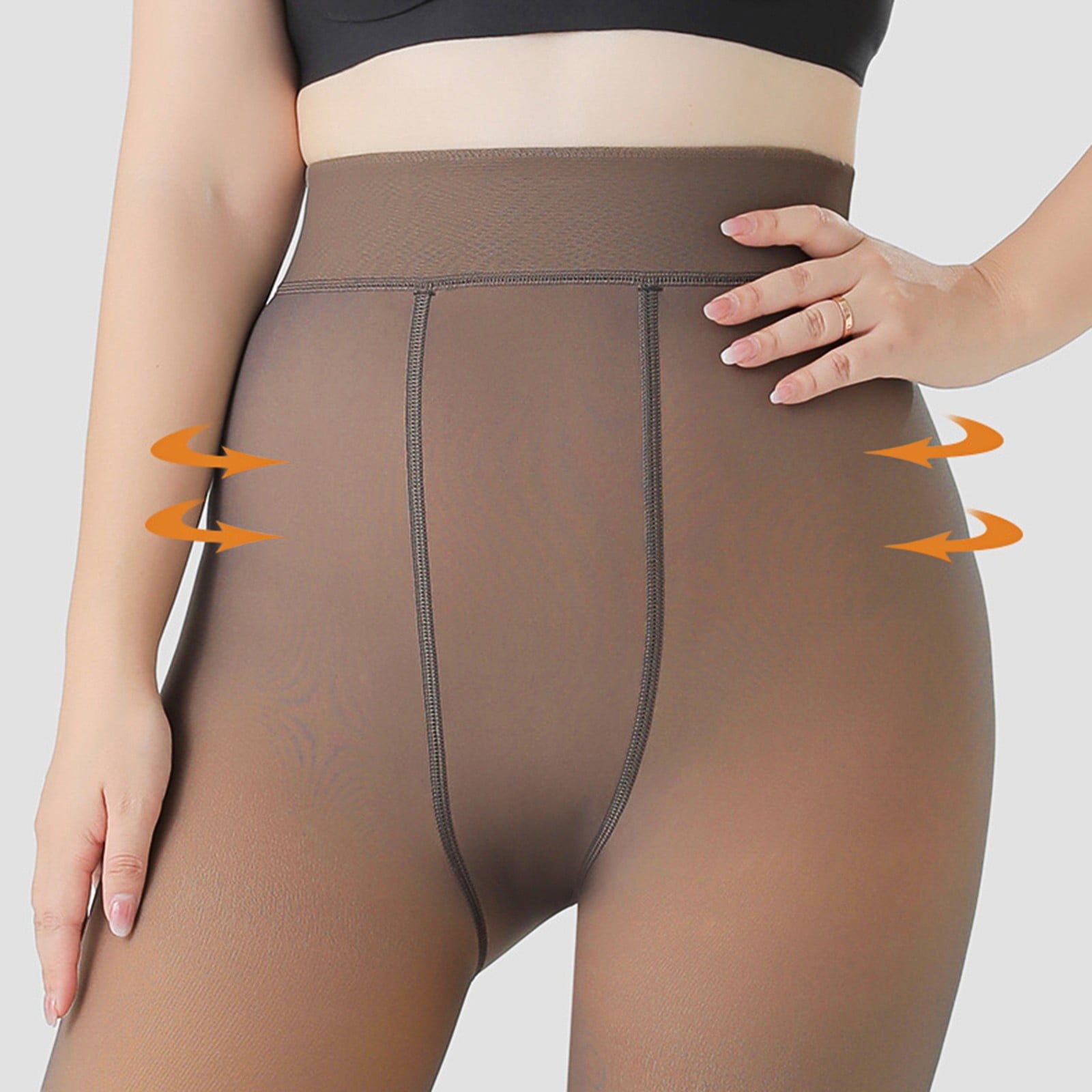 2 Pairs Women's Thermal Fleece Lined Tights, Opaque Stockings Pantyhose Extra Warm Winter Leggings, Plus Size Large Tights for Daily Wear an - Image 4