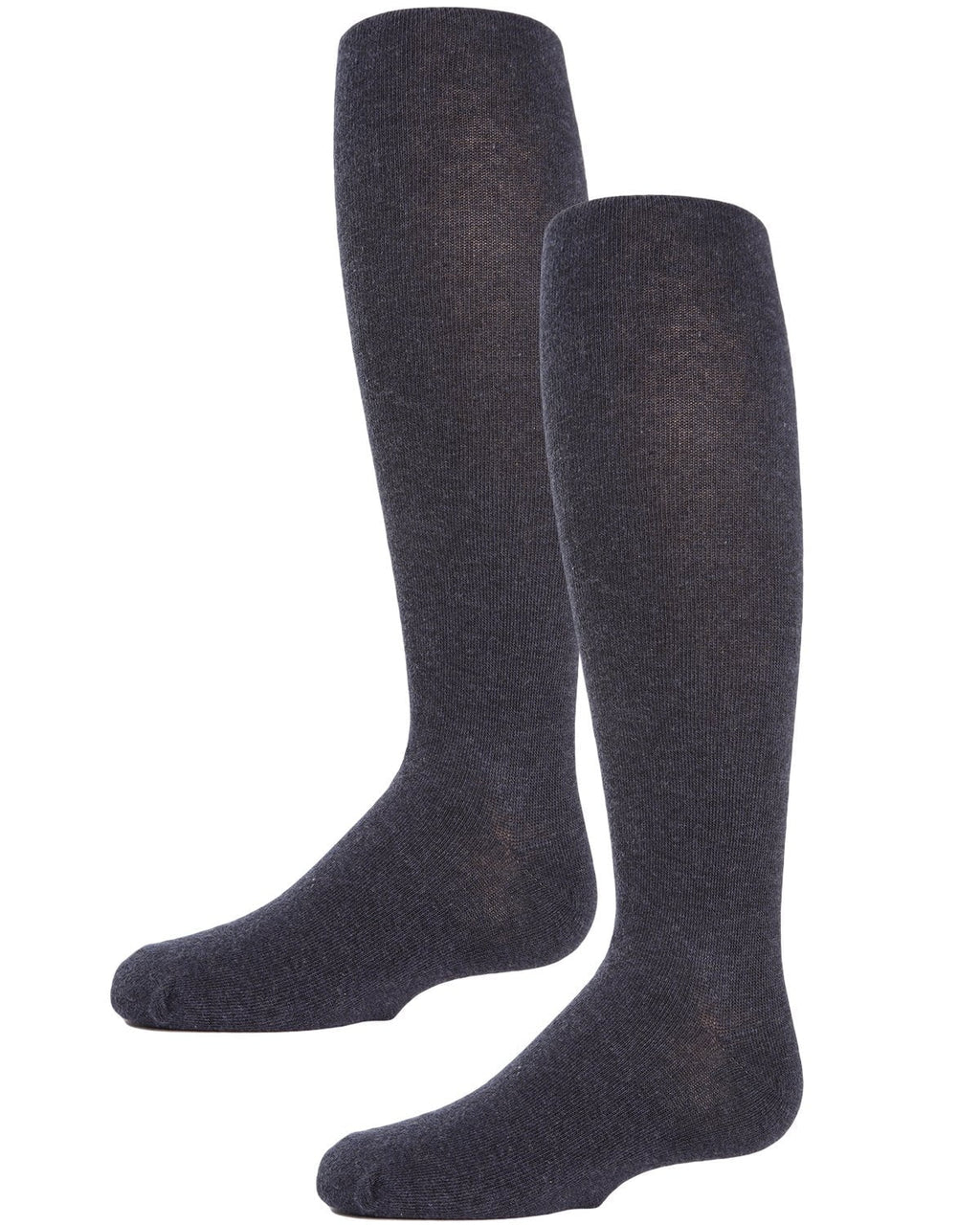 2 Pair Pack Essentials Cotton Tights - Girls - Female, 4, Charcoal