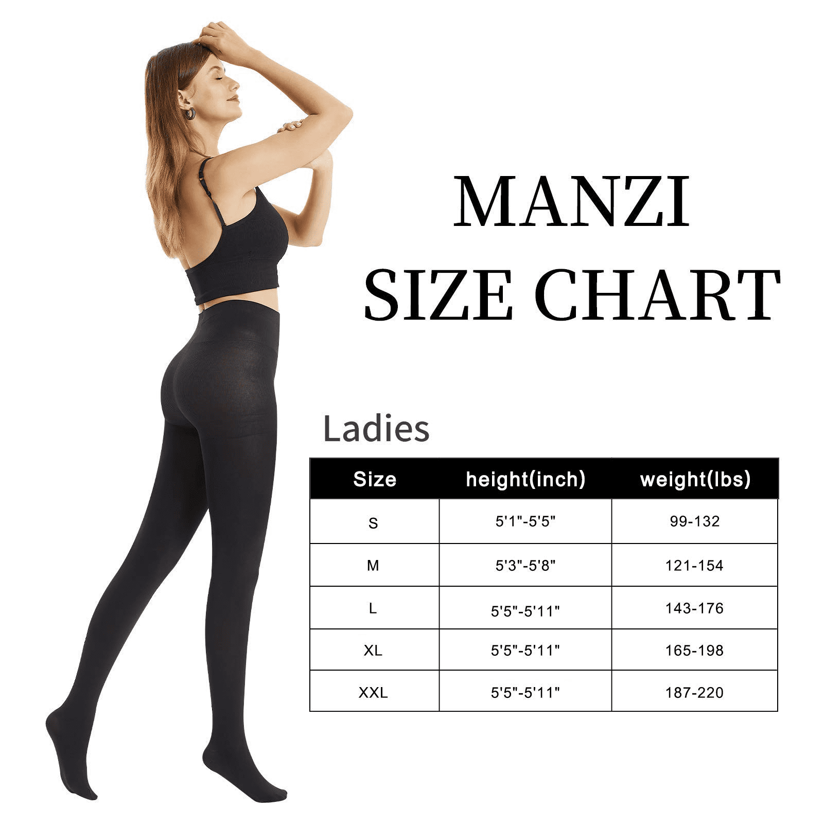 Women's 2 Pairs Super Opaque Tights for Women 120 Denier Control Top Pantyhose - Image 3