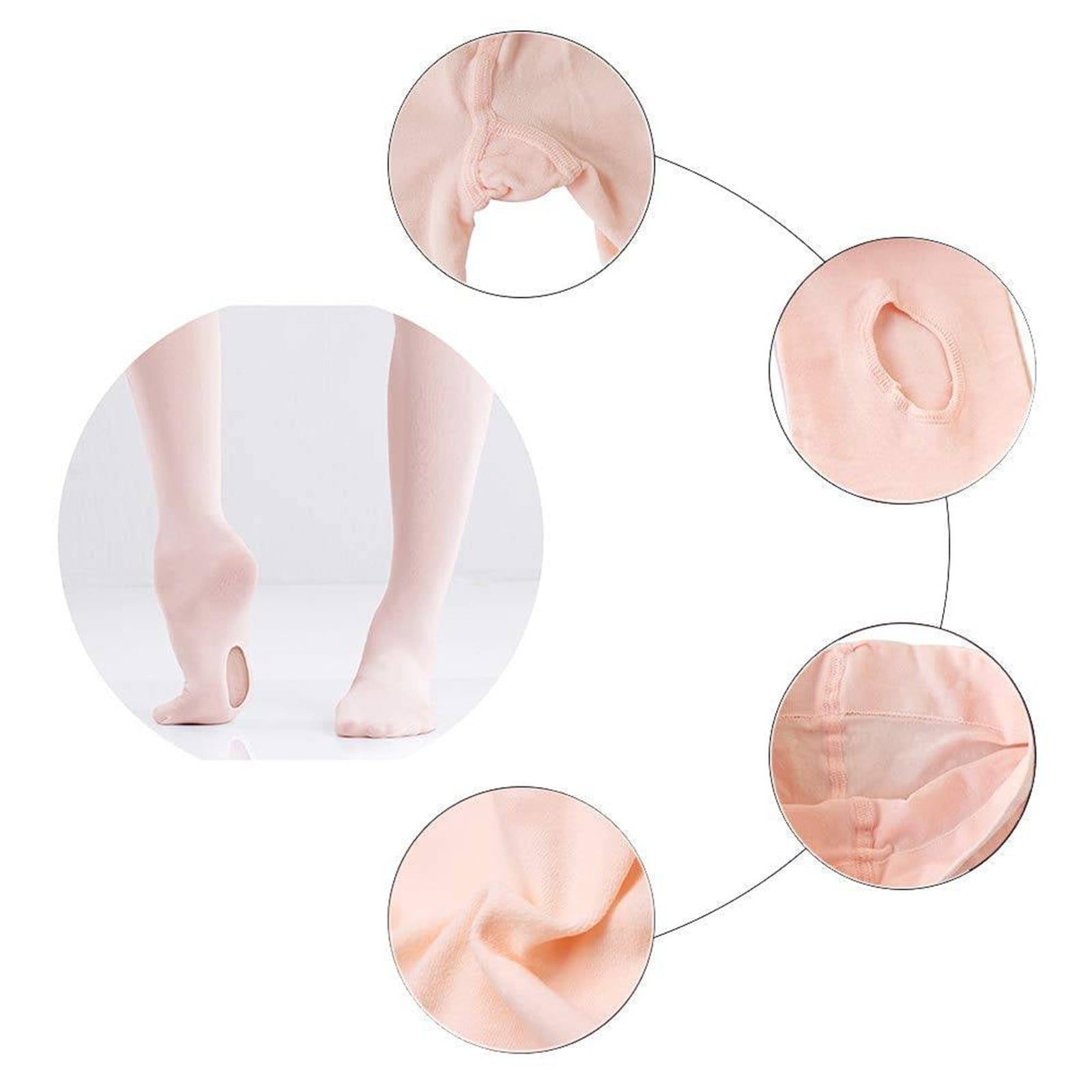 Girls Tights Ballet Dance Socks Pantyhose Toddler Girls Super Soft Meat Pink Stockings Leggings(Pink,3-5 Years) - Image 6
