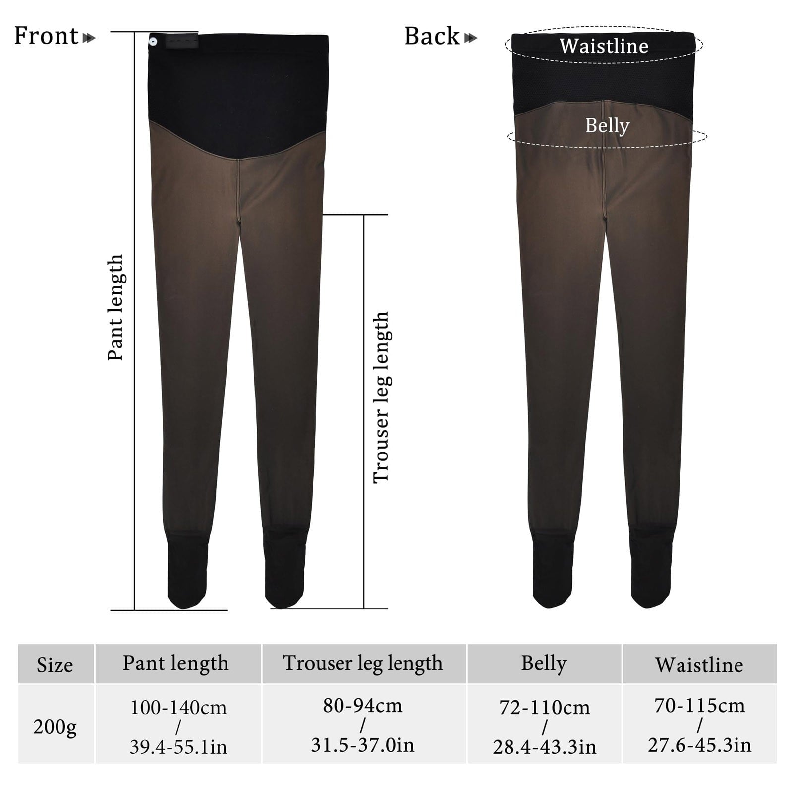 Women's Basic Casual Comfort High Elasticity Solid Thick Warm-Lined Winter Tights Pantyhose for Outfits with Dresses ... - Image 2