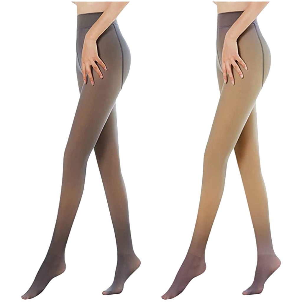 Tarmeek 2 Pack Fleece Lined Skin Color Leggings for Women - Winter Warm Thick Brushed Stretch High Waisted Pants Tumm...