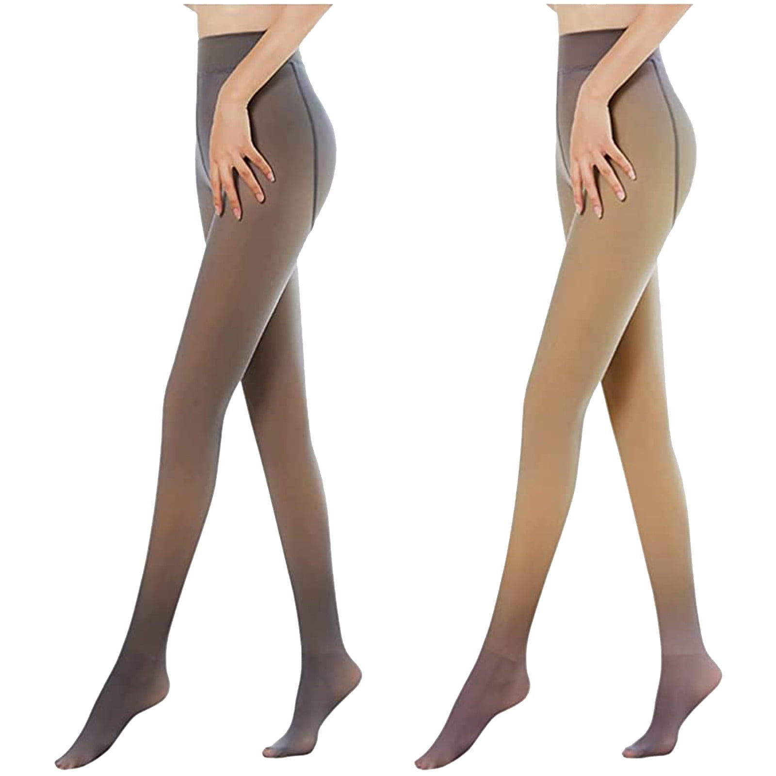 Tarmeek 2 Pack Fleece Lined Skin Color Leggings for Women - Winter Warm Thick Brushed Stretch High Waisted Pants Tumm...