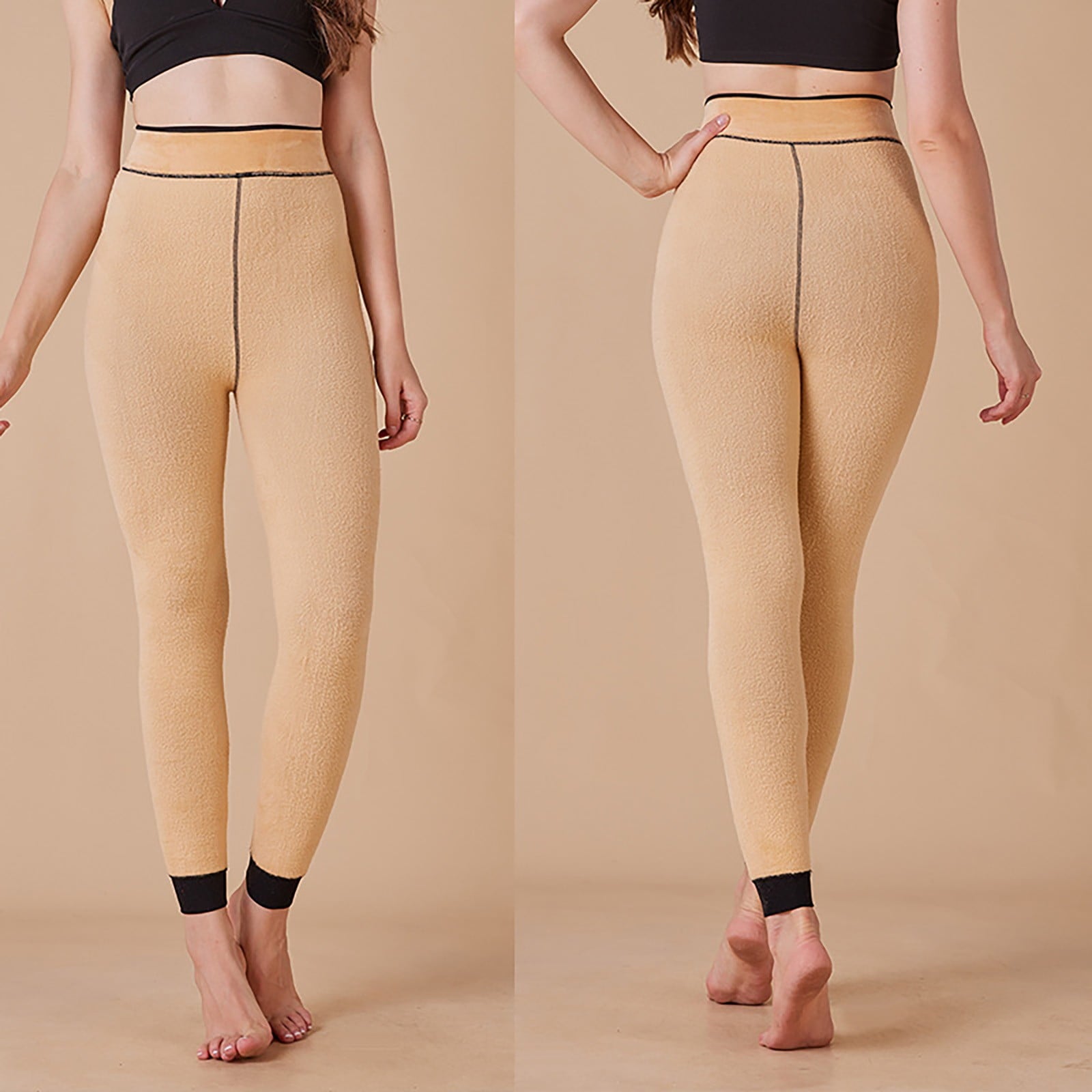 Fleece Lined Tights Women High Waist Warm Winter Thermal Leggings Fake Translucent Pantyhose Opaque Thick Stockings Tights - Image 4