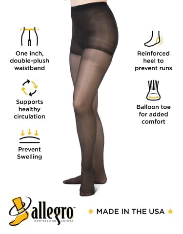 Allegro 8-15 mmHg Essential 83 Sheer Support Compression Pantyhose - Comfortable Women's Compression Hose with Closed... - Image 6