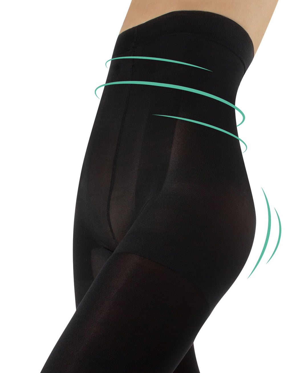HIGH WAIST PANTYHOSE | OPAQUE SHAPING TIGHTS | WINTER PANTYHOSE | 80 DEN | BLACK | S, M, L, XL | ITALIAN HOSIERY | (XXL, Black) - Image 2