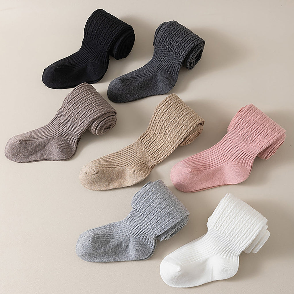 Girls Ribbed Knit Tights Fleece Thermal School 𝐔niform Full Length Footed Leggings Kids Toddler Opaque Dance Pantyhose - Image 4