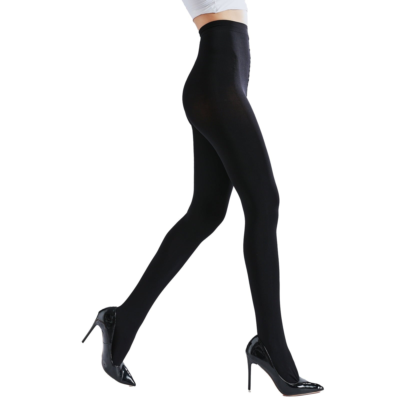 Women's 80D Soft Opaque Tights, High Waist Solid Color Womens Tights - Image 3