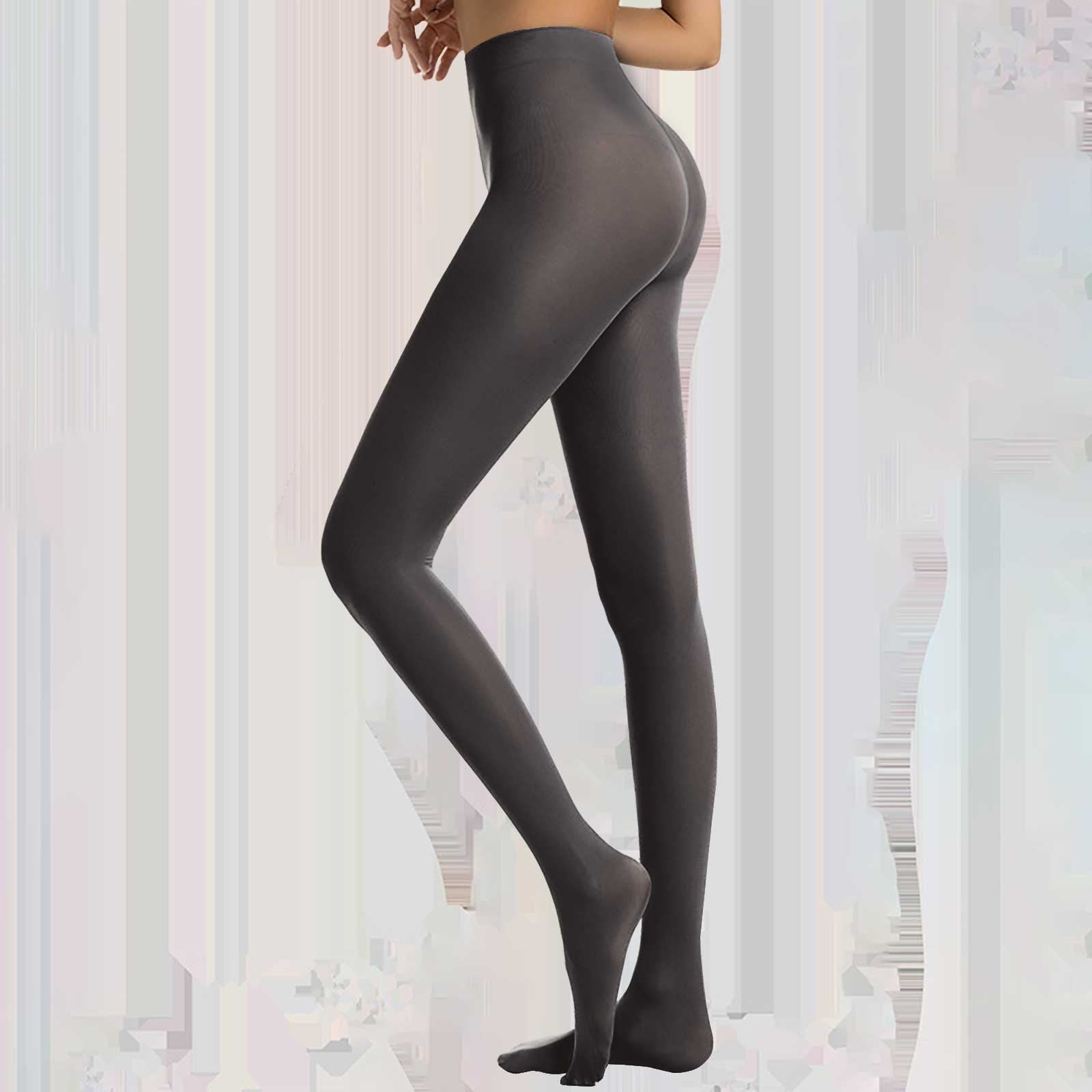 Clearance! Women Tights Fleece Lined Tights Women Semi Opaque Girls Leggings Solid Color Footed Pantyhose Tights Xl Gray